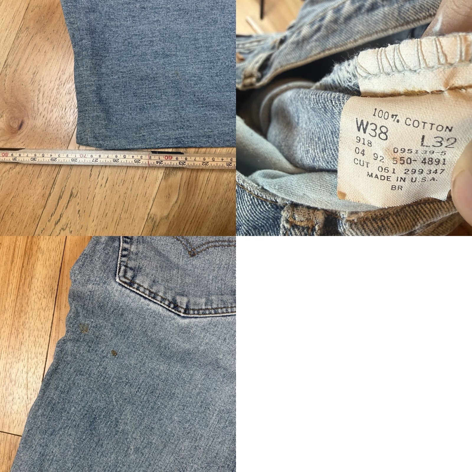 Levi's VINTAGE Levi’s 550 Jeans Men Regular 36 Light Blue 28in 90s USA Made Straight Relaxed 550 Model Size US 36 / EU 52 - 10 Thumbnail