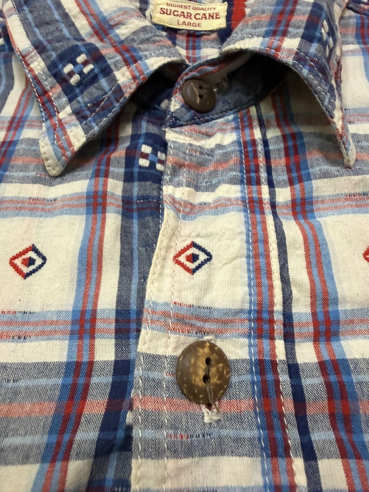 Sugar Cane Vintage Sugar Cane Twill Check Wood Button Up Work Shirt Size US M / EU 48-50 / 2 - 8 Thumbnail