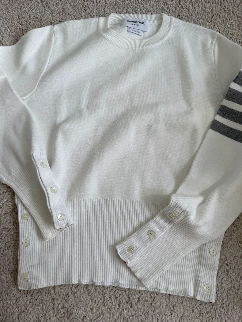 Thom Browne Thom Browne Women's White Sweater - dmc Size XS / US 0-2 / IT 36-38 - 1 Thumbnail