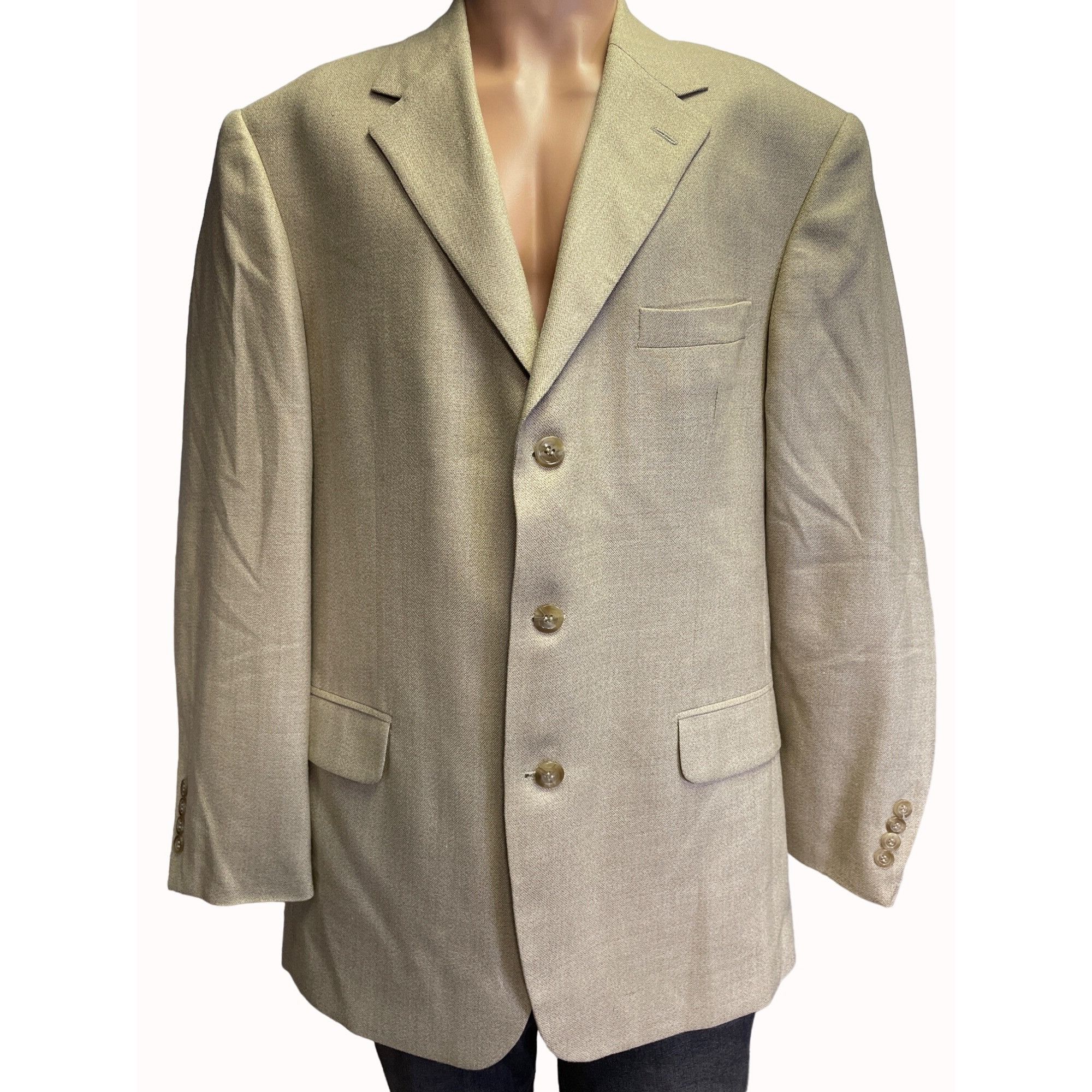 Other Gianfranco Ruffini Italy Mens Tan Blazer Silk/Wool Sports Co Size 42R - 1 Thumbnail