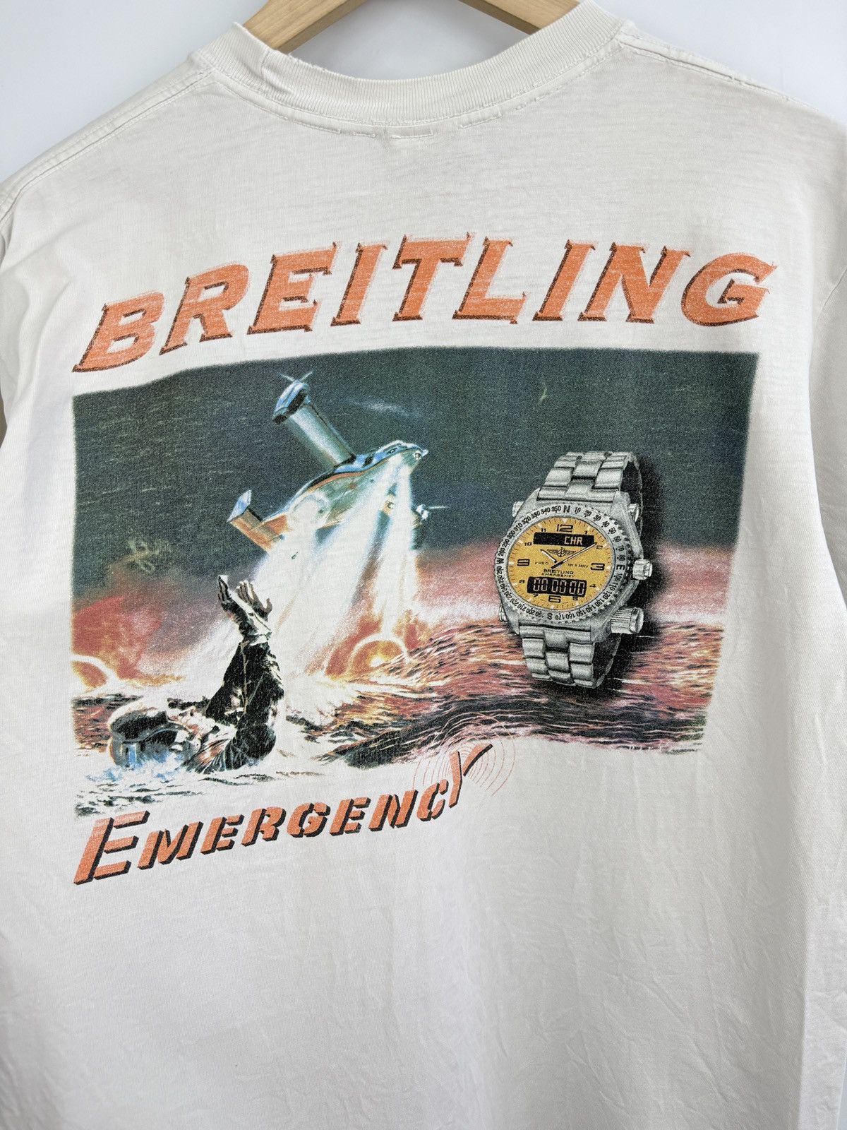 Breitling × Vintage 🇨🇭Vintage 90s Breitling Emergency Swiss Switzerland T-Shirt Size US L / EU 52-54 / 3 - 10 Thumbnail