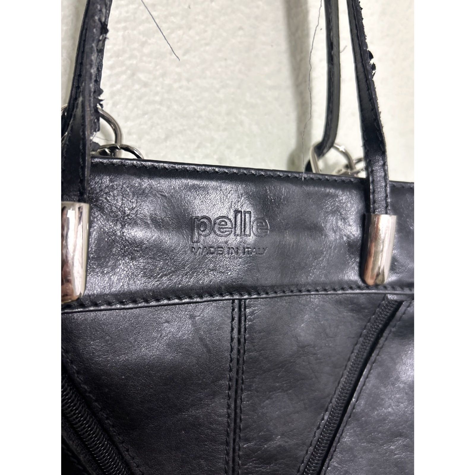 Vintage VINTAGE Pelle Leather Mini Backpack Purse Black Womens 9x9x3 Italy Flaws Size ONE SIZE - 2 Thumbnail