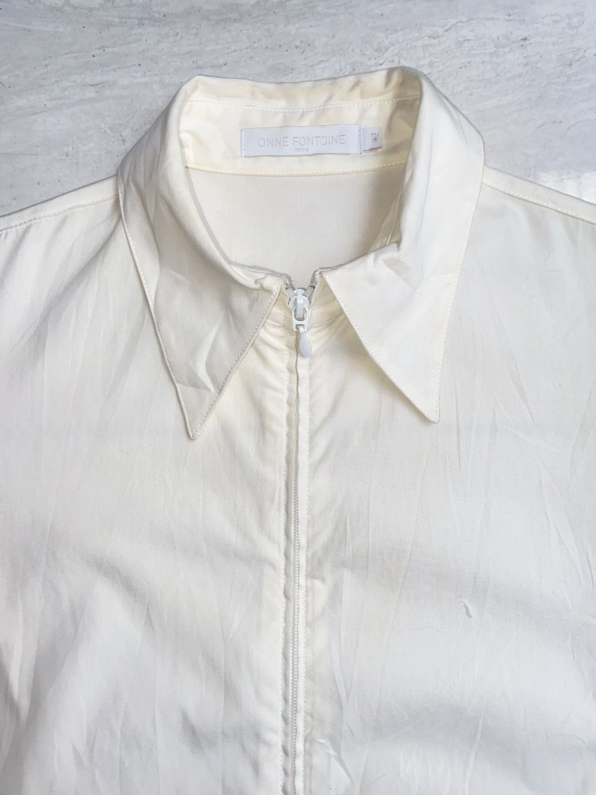 Designer × Other ANNE FONTAINE White Zipper Blouse Size XS / US 0-2 / IT 36-38 - 4 Thumbnail