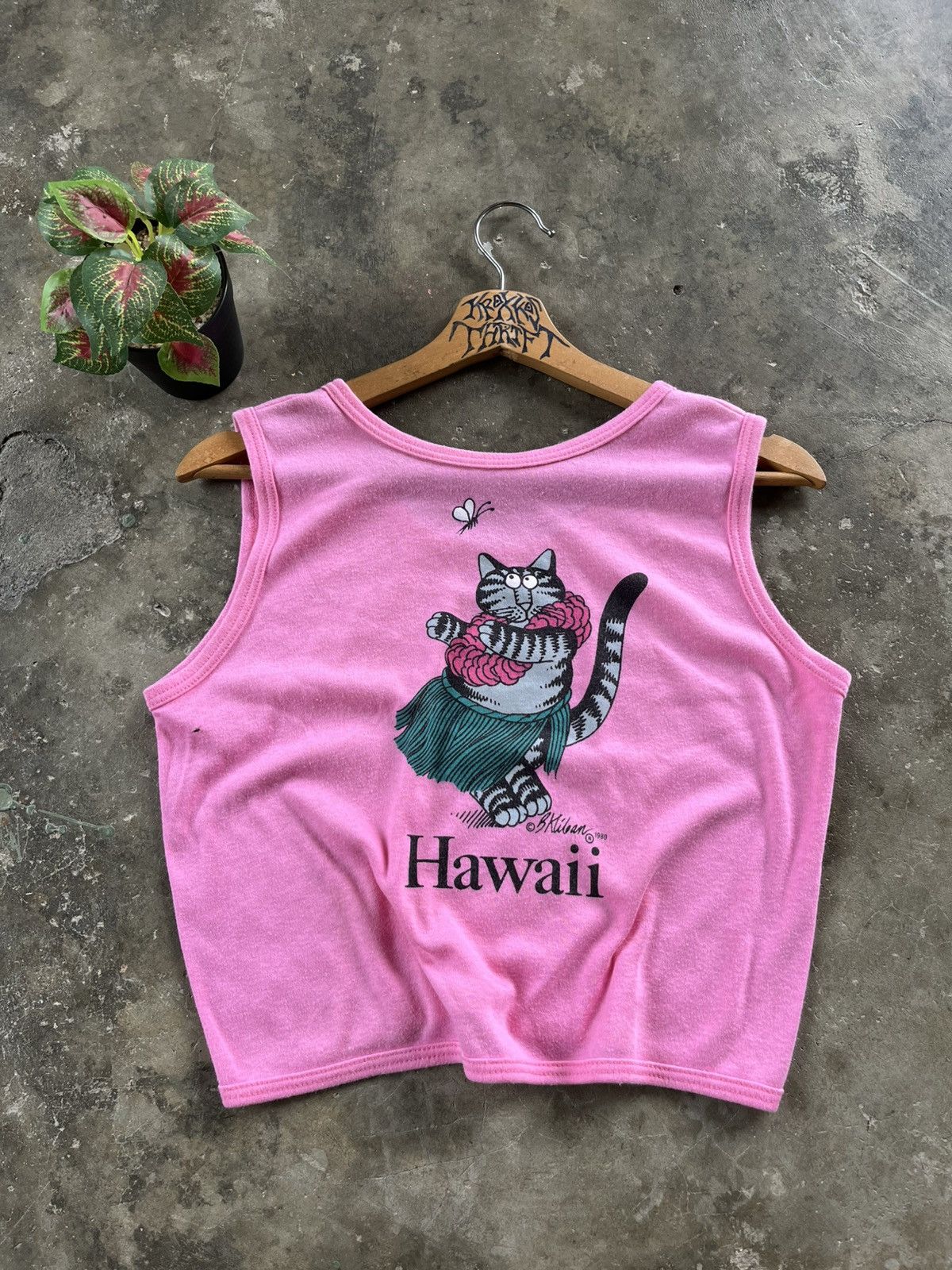 Vintage 🍊Vintage Crazy Shirts Big Cat Hawaii Tank Top 80s USA Size M / US 6-8 / IT 42-44 - 1 Thumbnail