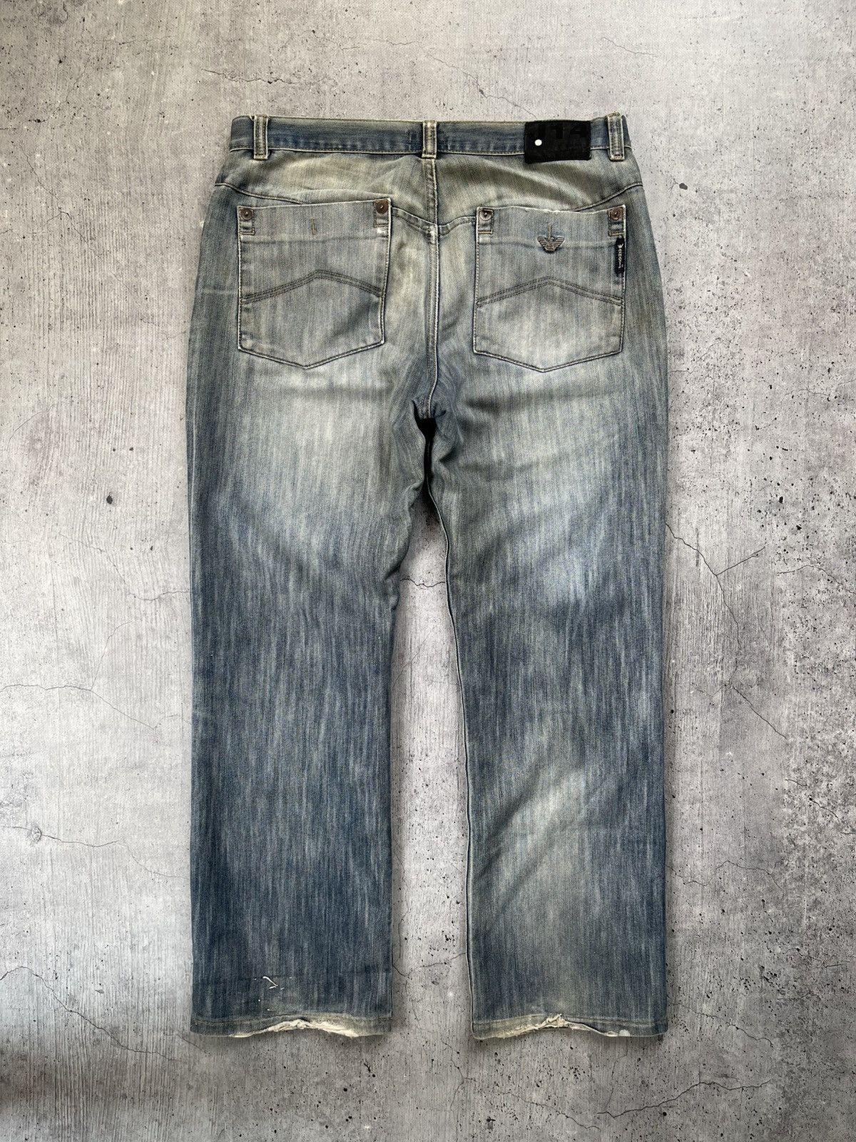 Armani × Vintage 🤯CRAZY DISRESSED🤯Vintage Armani Jeans Baggy JAPANESE Denim Y Size US 36 / EU 52 - 1 Thumbnail