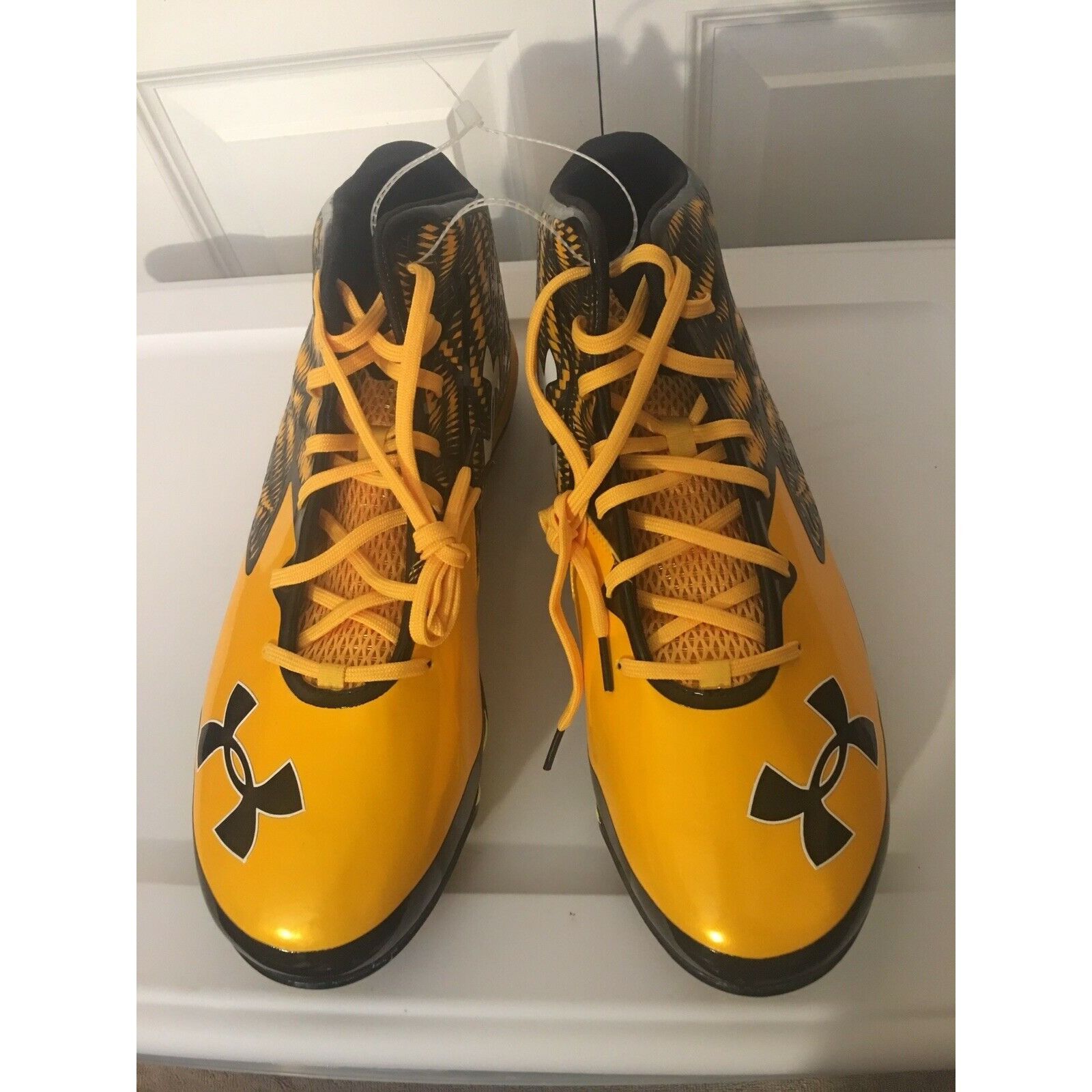 Under Armour New Under Armour UA Nitro Mid D Mens Football Cleats Yellow Size US 15 / EU 48 - 3 Thumbnail