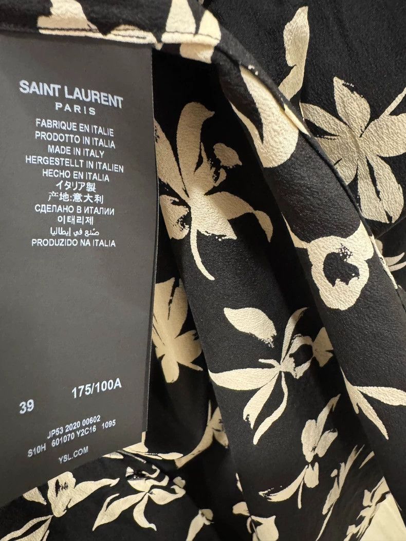 Saint Laurent Paris Saint Laurent Paris size 39 Mulberry Silk Printed Short Sle Size US M / EU 48-50 / 2 - 3 Thumbnail