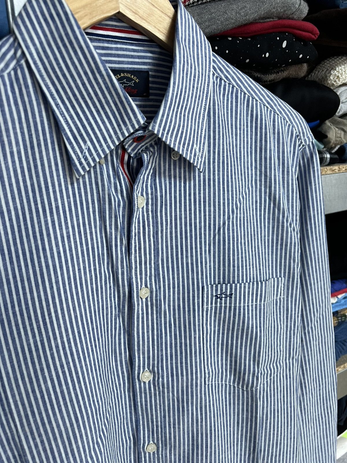 Paul & Shark Paul & Shark Yachting Long Sleeve Button Shirt Sz 41 Striped Size US L / EU 52-54 / 3 - 2 Thumbnail