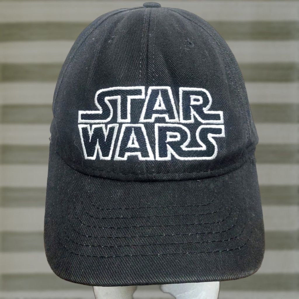 Star Wars VTG Star Wars Ball Cap Black Embroidery USA Strapback One Size Men Cotton Polyester Knit Adjustable 90s Marlin Tease Lucasfilm Baseball Hat Size ONE SIZE - 1 Thumbnail