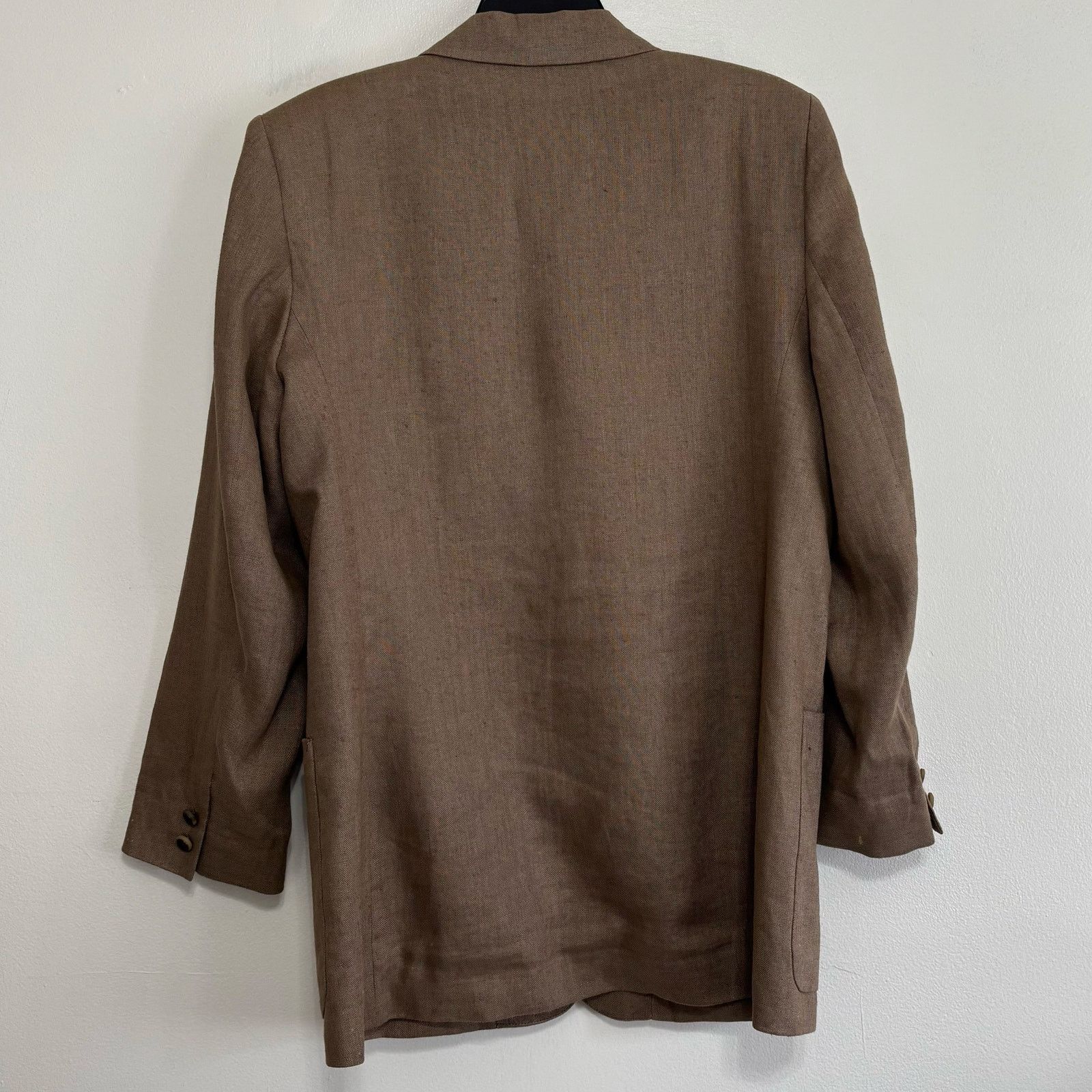 Other Vintage Tribal Sportswear Brown Linen Blazer Jacket Size 12 Size XL / US 12-14 / IT 48-50 - 2 Thumbnail