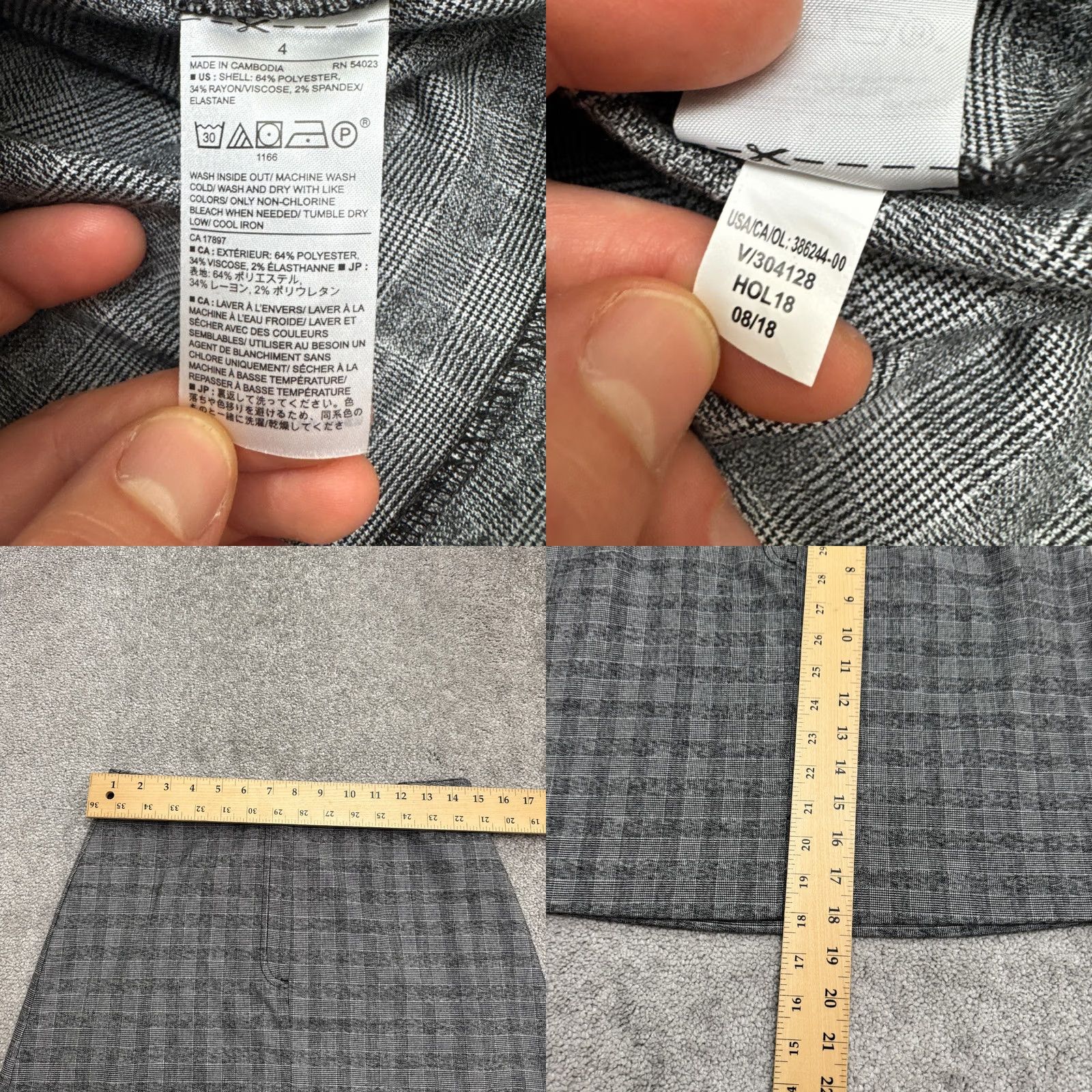 Banana Republic Banana Republic Gray Plaid A-Line Mini Skirt High Rise Stretch NWT Womens 4 Size 27" / US 4 / IT 40 - 8 Thumbnail