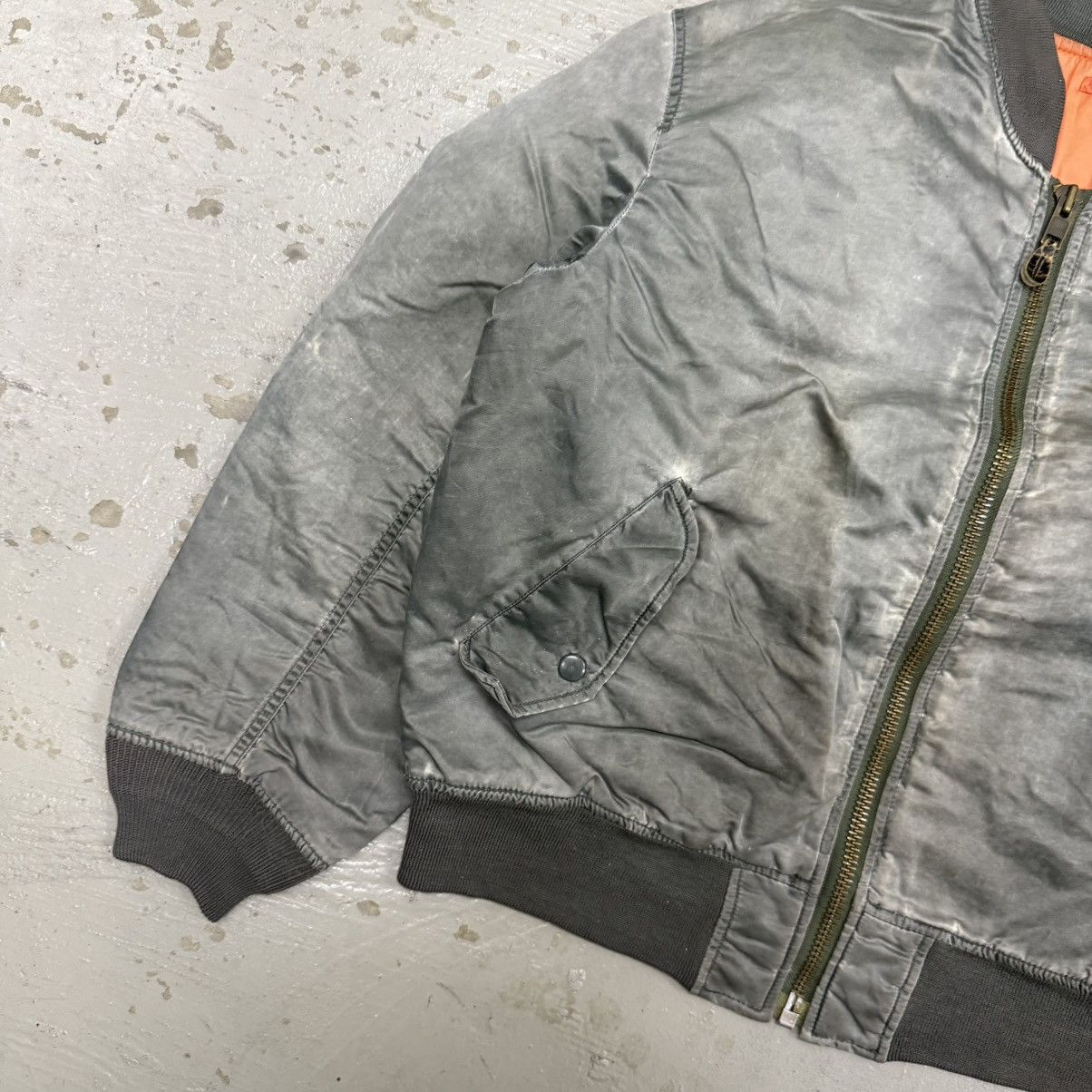 Alpha Industries 📌Vintage Bomber Jacket Ma-1 Alpha Style Usa Sun Faded Thrash Size US L / EU 52-54 / 3 - 2 Thumbnail