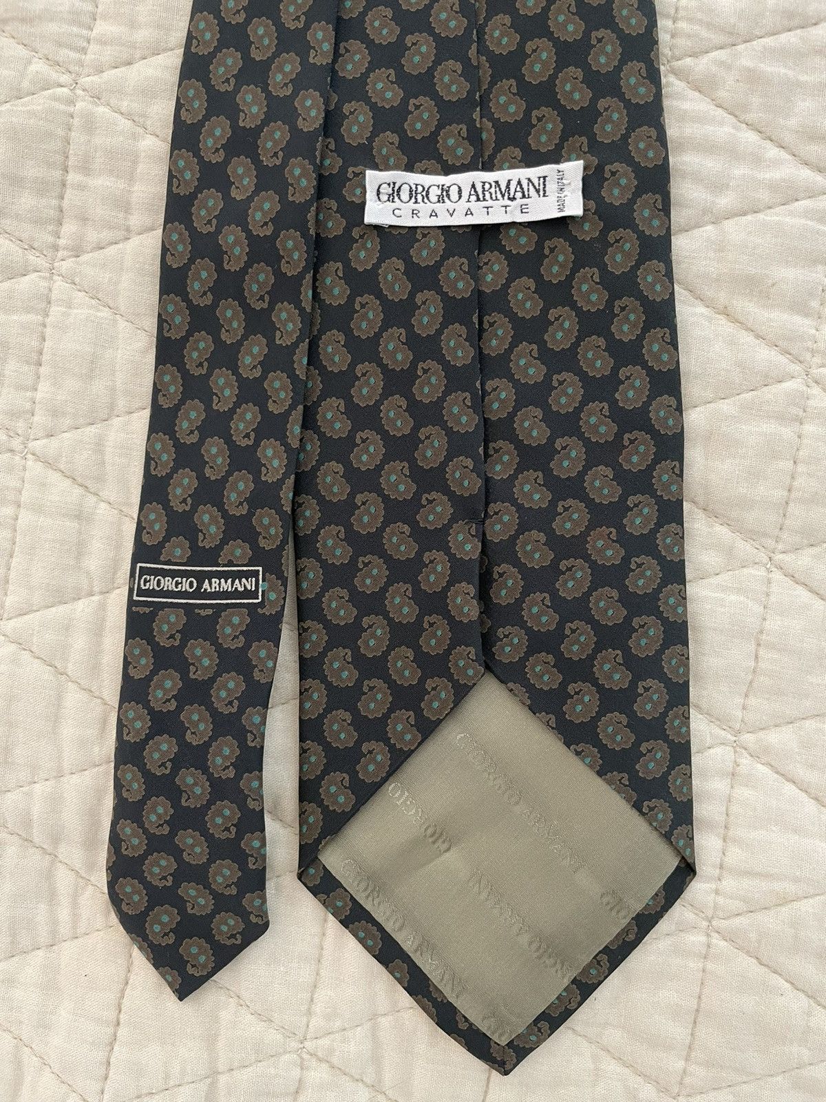 Giorgio Armani × Vintage Vintage Spaced Paisley Print Tie Size ONE SIZE - 3 Thumbnail