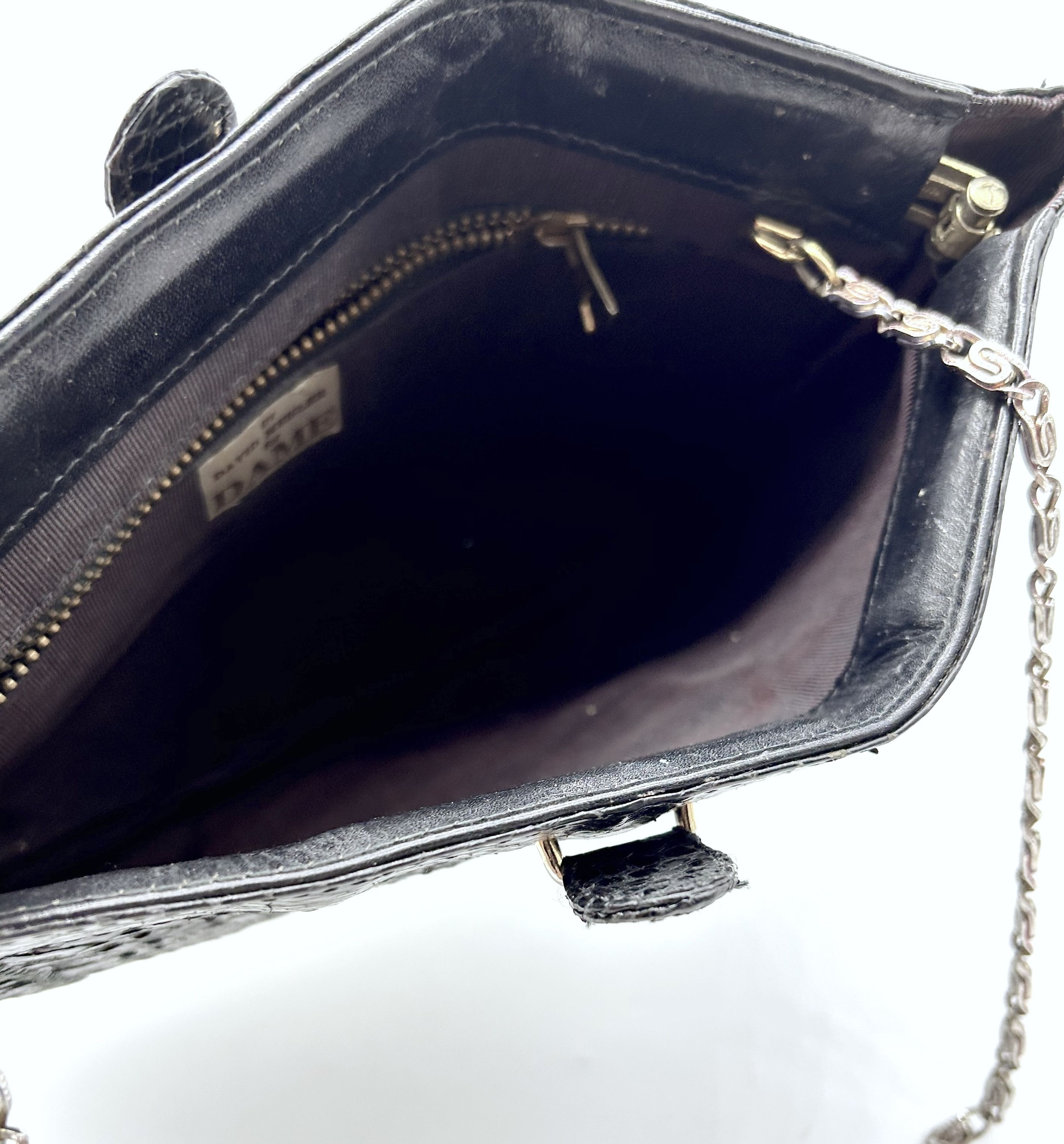 Vintage 1960's Black Snakeskin Purse Size ONE SIZE - 3 Thumbnail