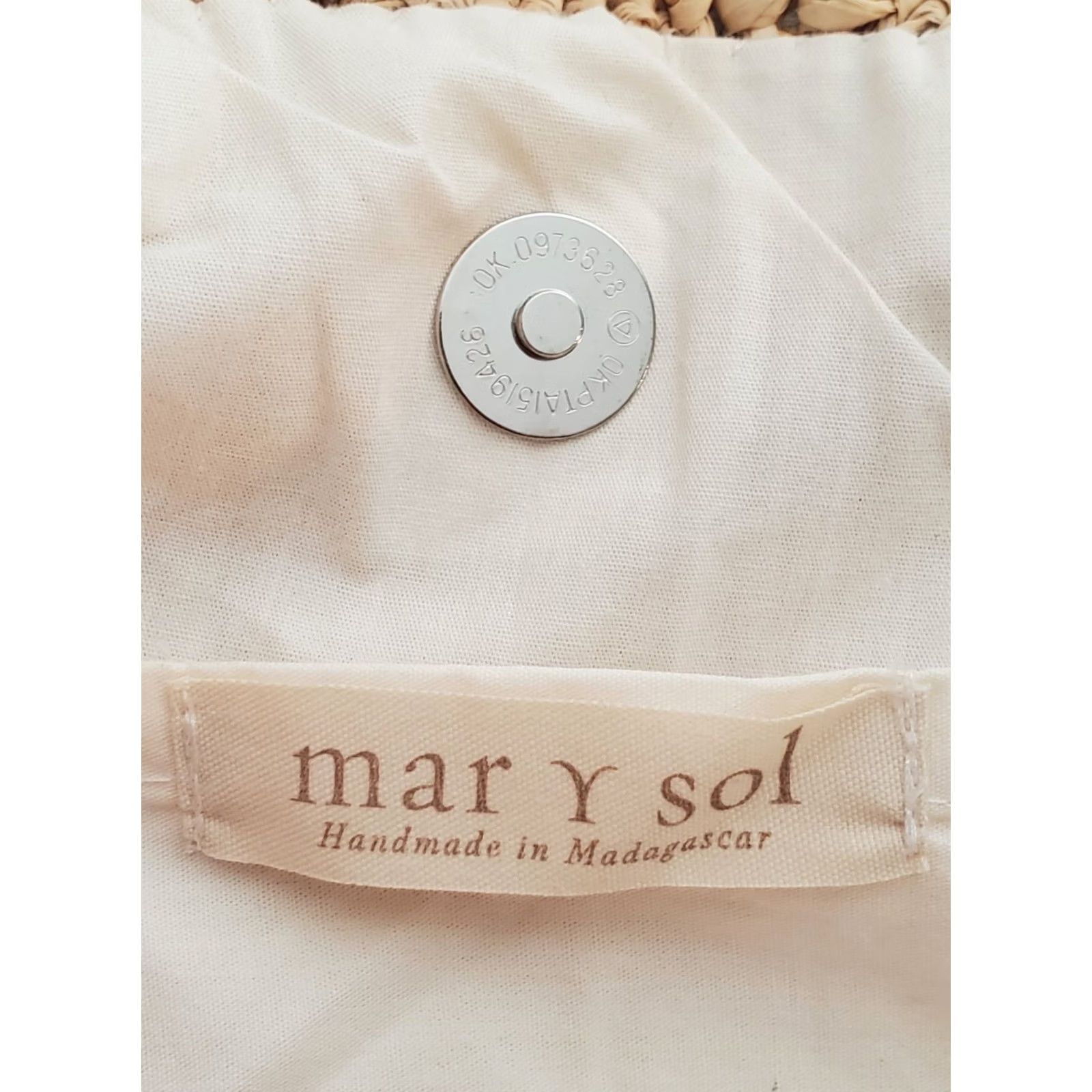 Vintage VINTAGE Mar Y Sol Handmade Hand Bag 100% Crocheted Raffia Sunflower Leather Handles New with Tags Size ONE SIZE - 5 Thumbnail