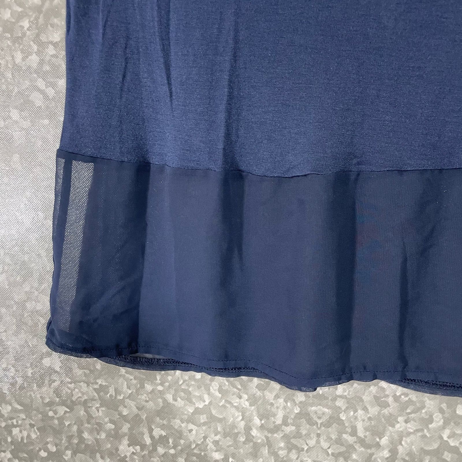 Juicy Couture Juicy Couture Navy Blue Chiffon Peplum Rhinestone Top - XS Size XS / US 0-2 / IT 36-38 - 3 Thumbnail
