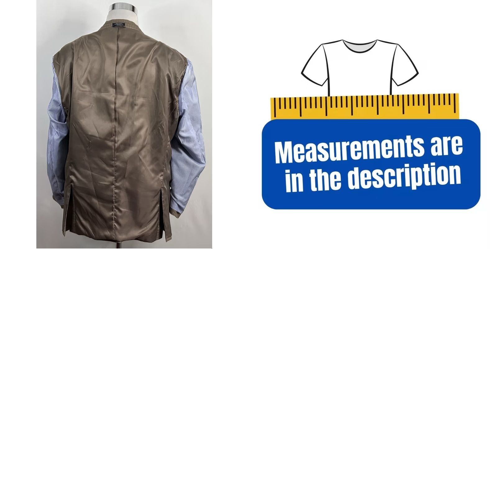 Tommy Hilfiger Tommy Hilfiger Sport Coat Beige Plaid 50L Two-Button Double Vented Wool Jacket Coat Mens Regular Long Jacket Size US XS / EU 42 / 0 - 8 Thumbnail