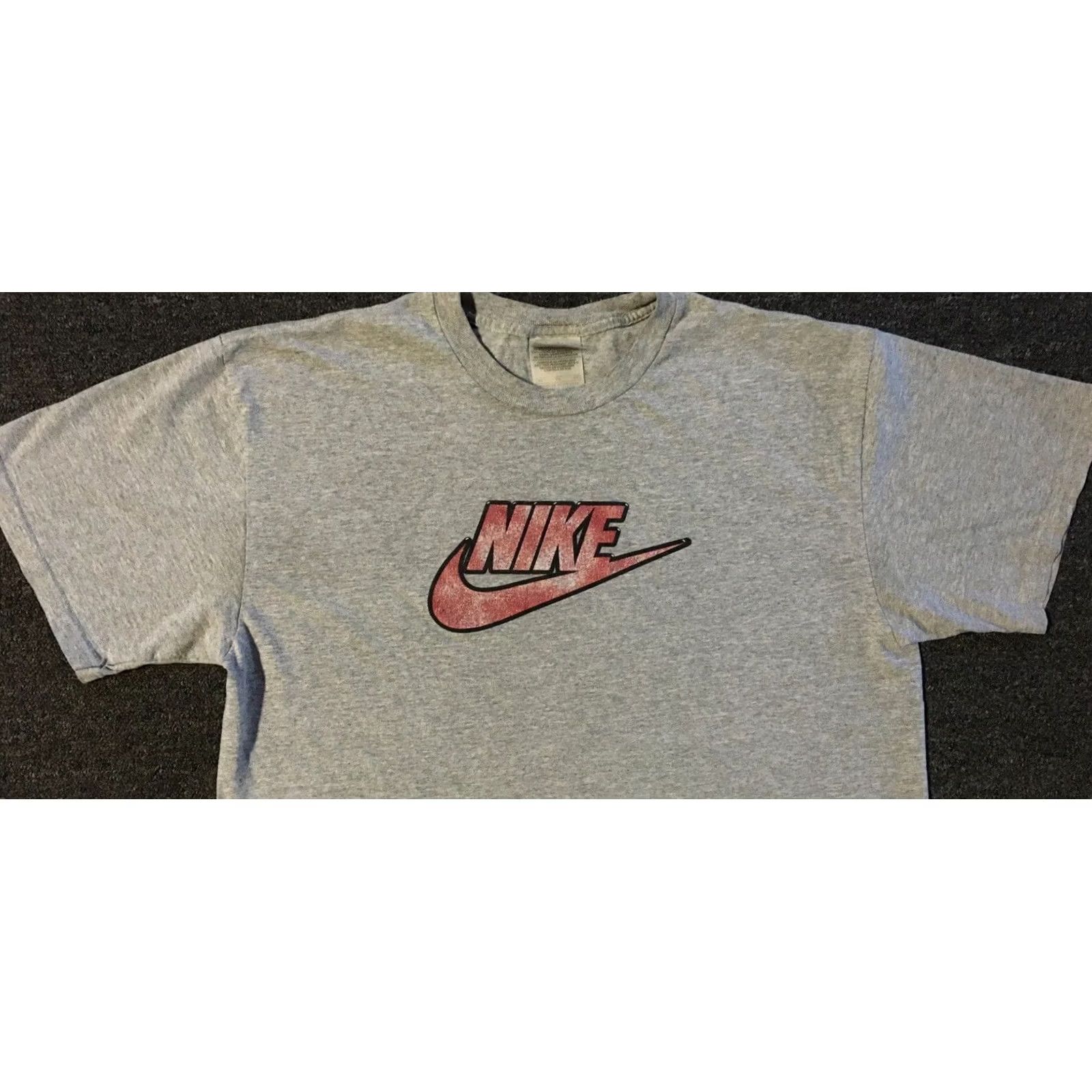 Nike VINTAGE Nike Faded Swoosh Shirt L Mens Gray 90s Hip Hop Grunge Skate Track & Field Rap Retro Basketball USA Logo Swoosh Boxy Size US L / EU 52-54 / 3 - 4 Thumbnail
