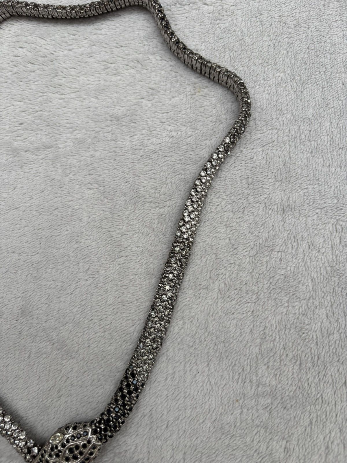 Valentino Valentino Snake Swarovski Crystal Silver Necklace Belt Size ONE SIZE - 8 Thumbnail