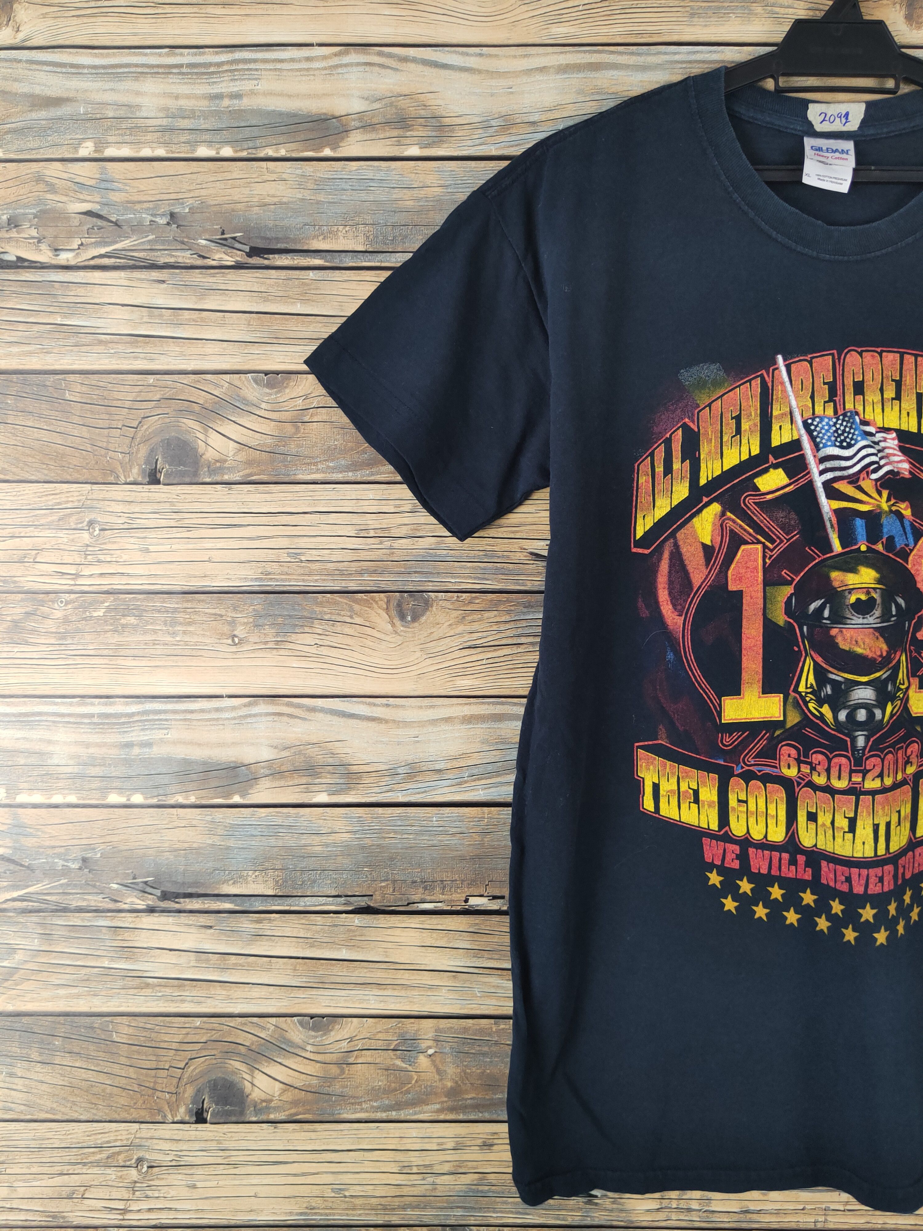 Japanese Brand DL fireman 2013 Navy Short Sleeve T-shirt #2092 Size US XL / EU 56 / 4 - 4 Thumbnail