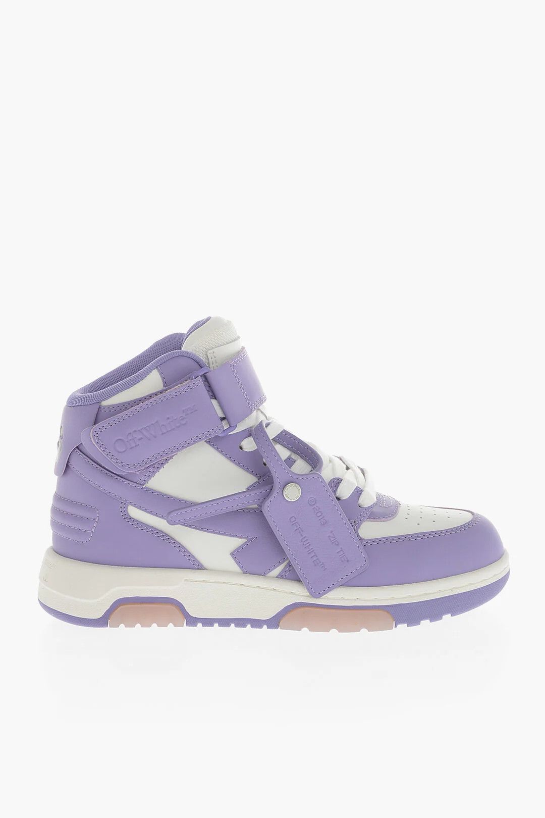 Off-White og1mm0426 Hi-Top Two-Tone Leather Sneakers in White & Purple Size US 5 / IT 35 - 1 Thumbnail