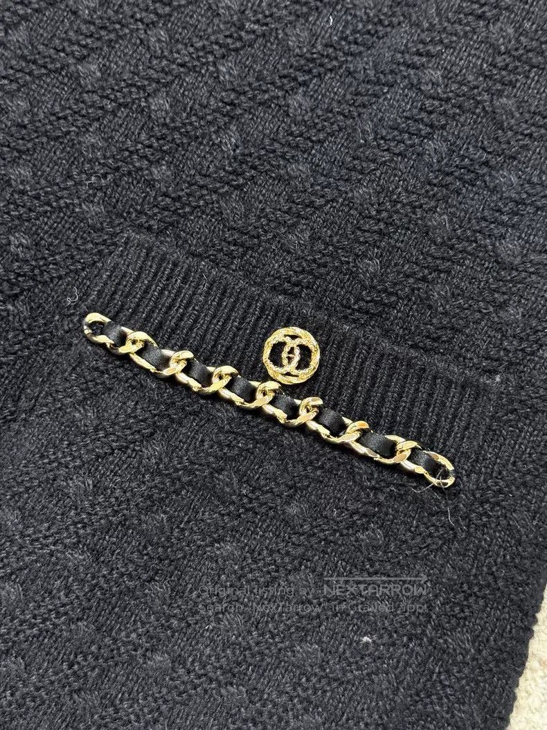 Chanel Chanel Leather chain rolled edge two-pocket sleeveless kni Size XS / US 0-2 / IT 36-38 - 4 Thumbnail