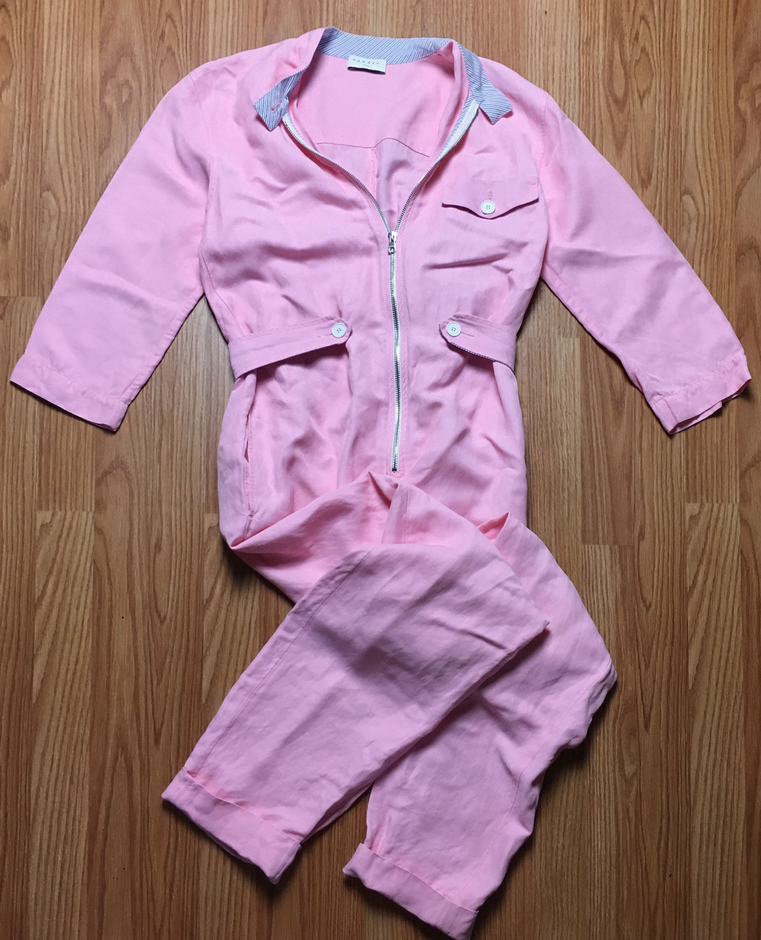 Sandro Sandro Straight-leg Twill Jumpsuit Pink Size EU 36 Size 27" / US 4 / IT 40 - 13 Thumbnail