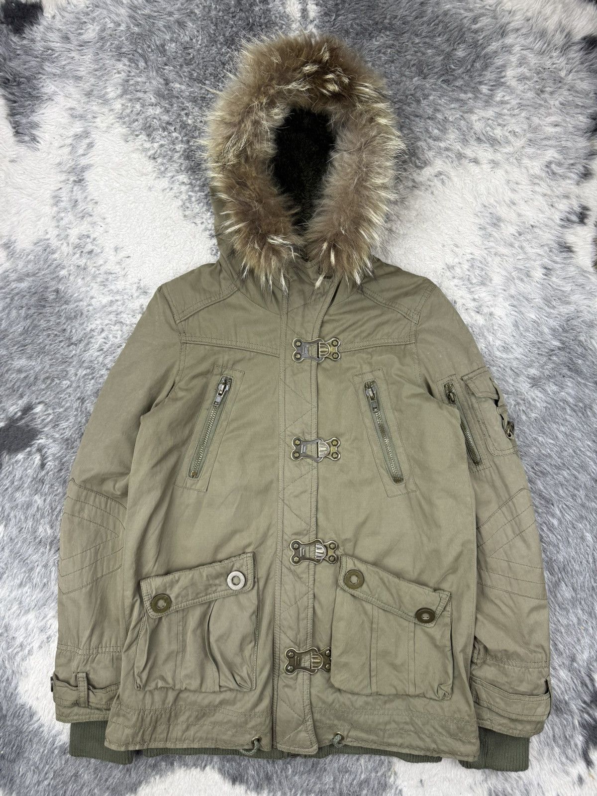 If Six Was Nine Japanese Designer like L.G.B. Fur Raccoon Jacket Size US S / EU 44-46 / 1 - 2 Thumbnail