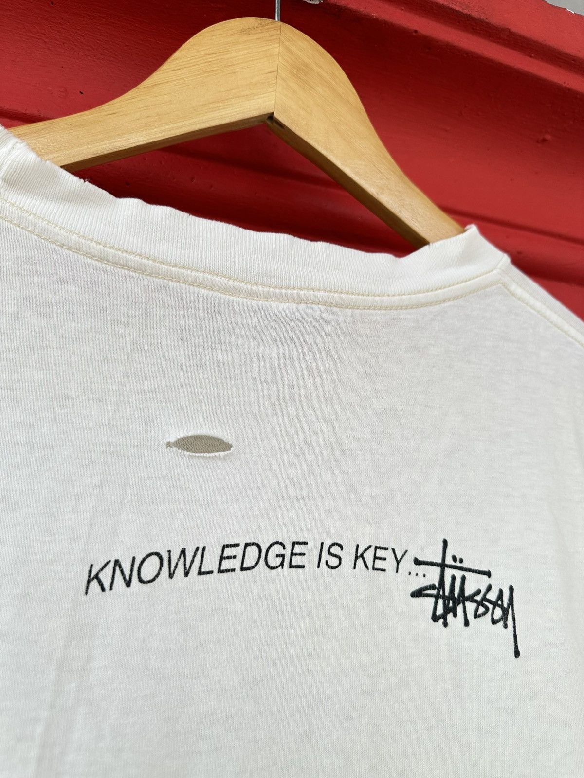 Stussy Distressed Vintage 90s Stussy Knowledge Is Key Tee Size US XL / EU 56 / 4 - 4 Thumbnail