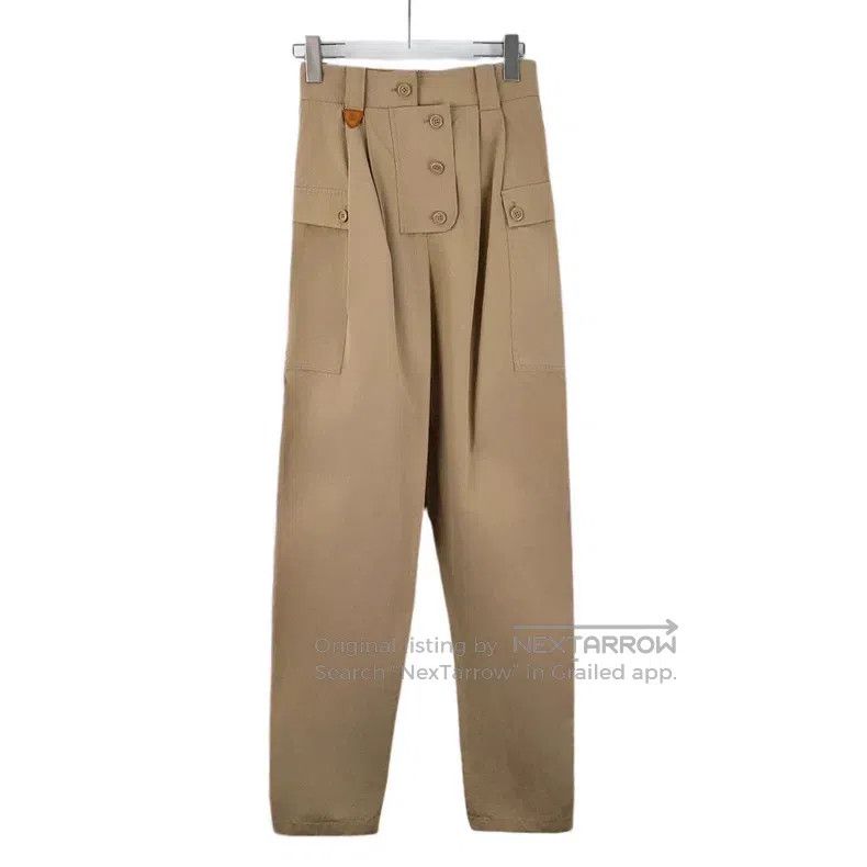 Louis Vuitton Louis Vuitton 22 khaki cotton buttoned slacks pants Size US 34 / EU 50 - 1 Thumbnail
