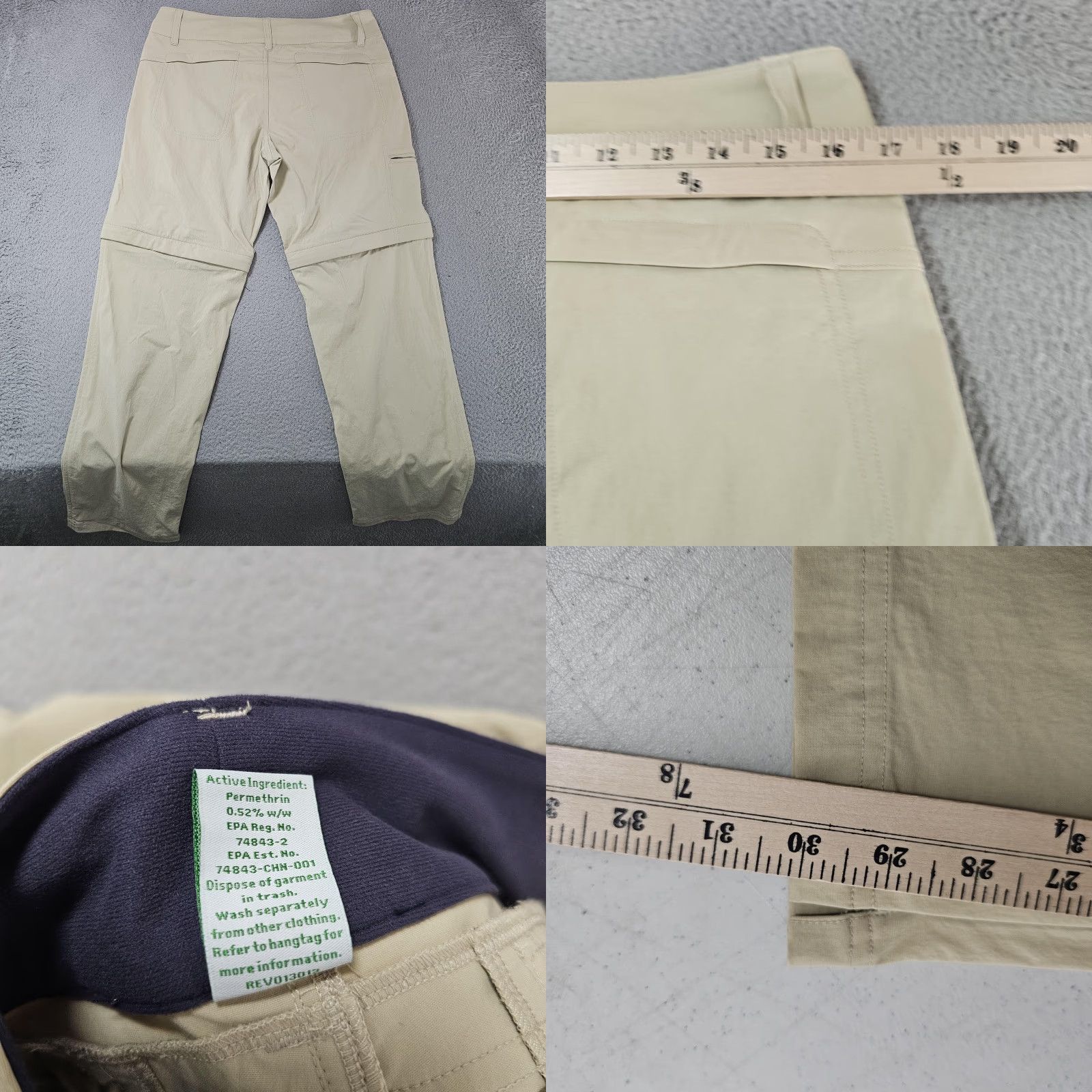 ExOfficio Insect Shield Womens 33x30 Convertible Zipoff Outdoor Travel Hiking Pants Size 24" / US 00 / IT 34 - 8 Thumbnail