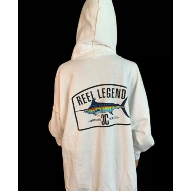 Hanes Hanes EcoSmart Men's Sz 3X Fleece Hoodie Reel Legend Fishing Size US XXL / EU 58 / 5 - 8 Thumbnail