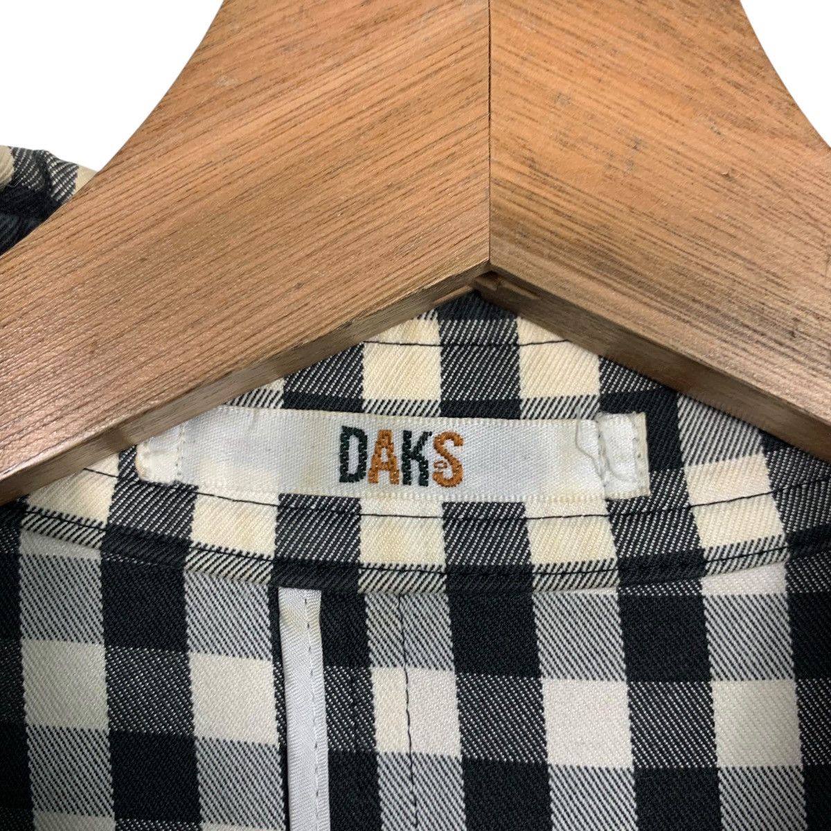 DAKS Vintage 90’s DAKS LONDON Black White Check Jacket #2599-C117 Size M / US 6-8 / IT 42-44 - 16 Thumbnail
