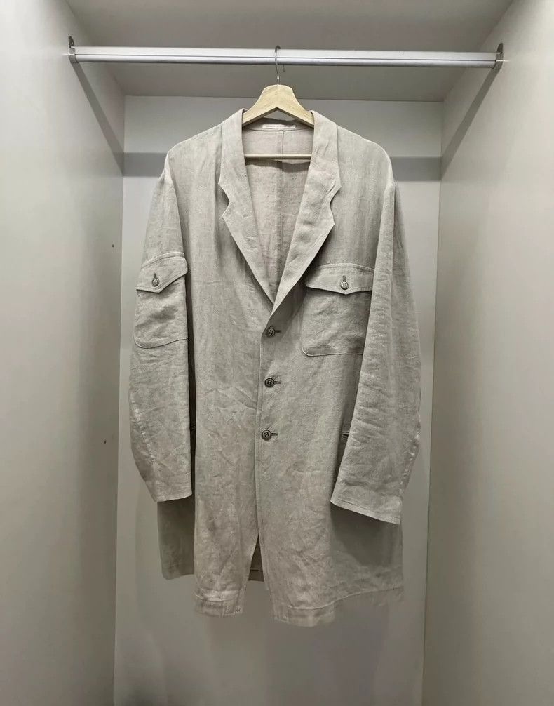 Yohji Yamamoto Yohji Yamamoto yohji yamamoto 17ss Runway Linen Jacket wit Size US M / EU 48-50 / 2 - 1 Thumbnail