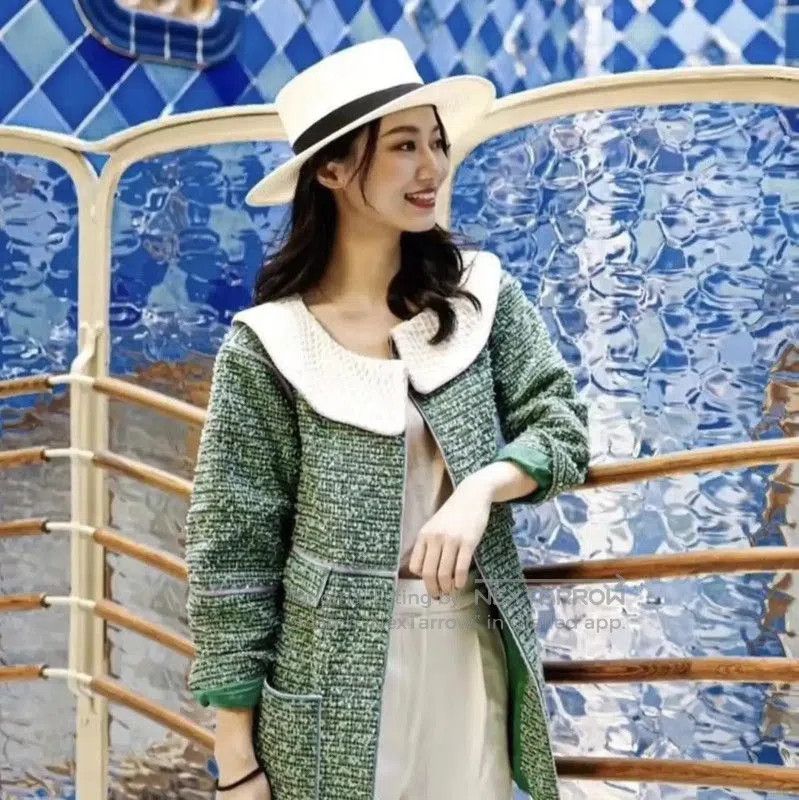 Chanel Chanel Green Cotton Coat for Women . Size S / US 4 / IT 40 - 2 Thumbnail