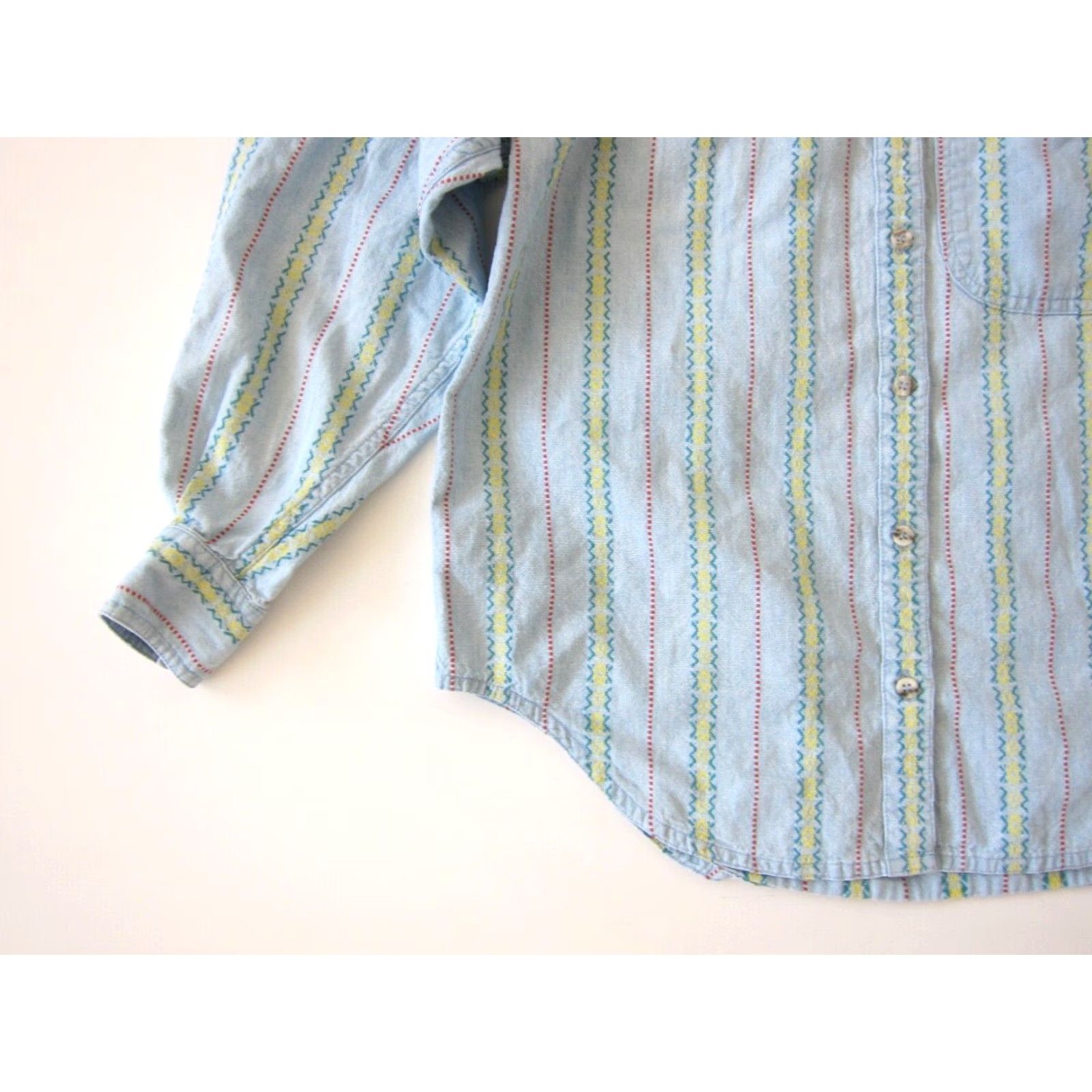 Liz Claiborne VINTAGE Liz Claiborne Wear Cotton Blue Stripe Button-Down Long Sleeve Shirt PS Size S / US 4 / IT 40 - 8 Thumbnail