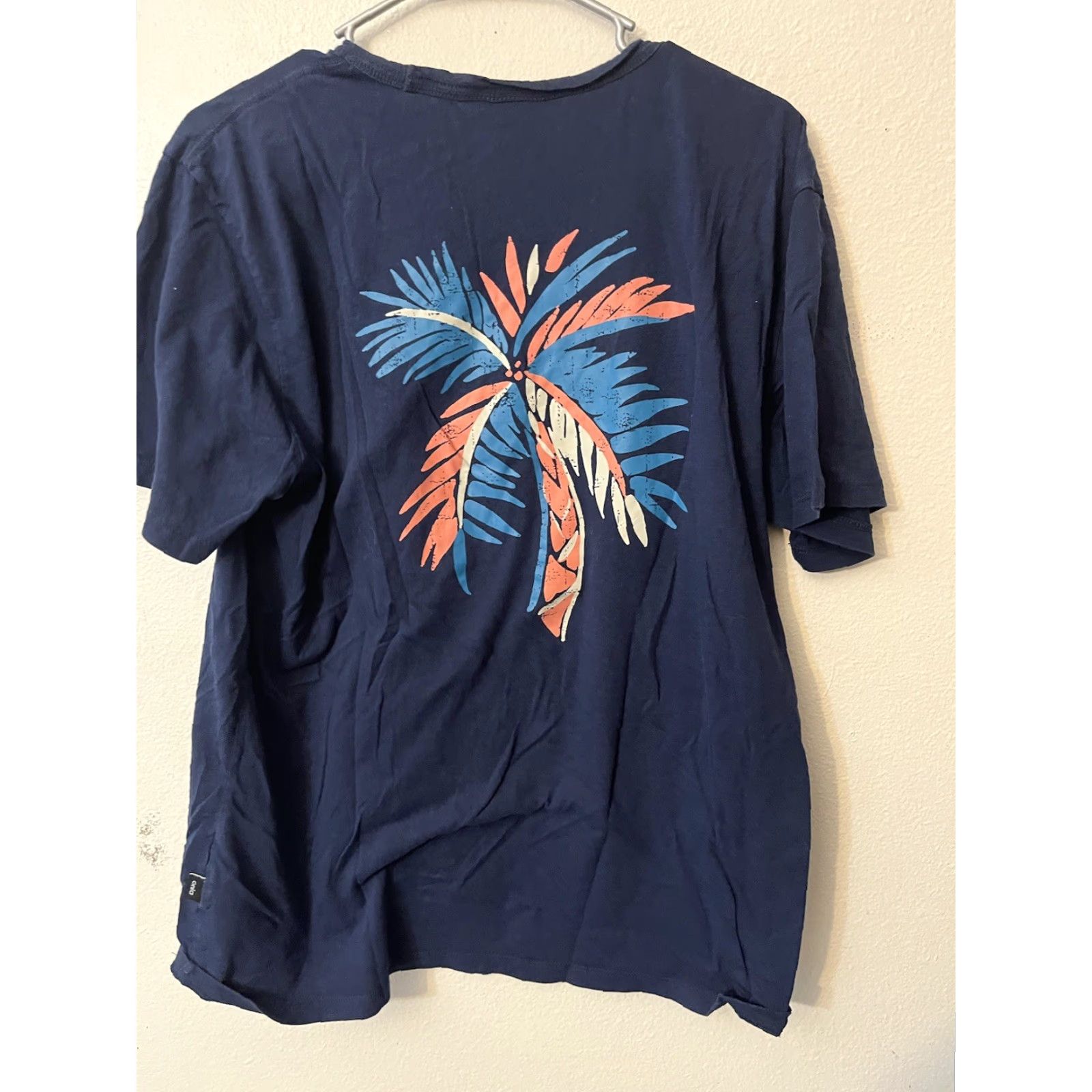 Onia Onia Shirt Mens Large Navy Short Sleeves Crew Cotton Palm Tree Graphic Tropical Size US L / EU 52-54 / 3 - 2 Thumbnail