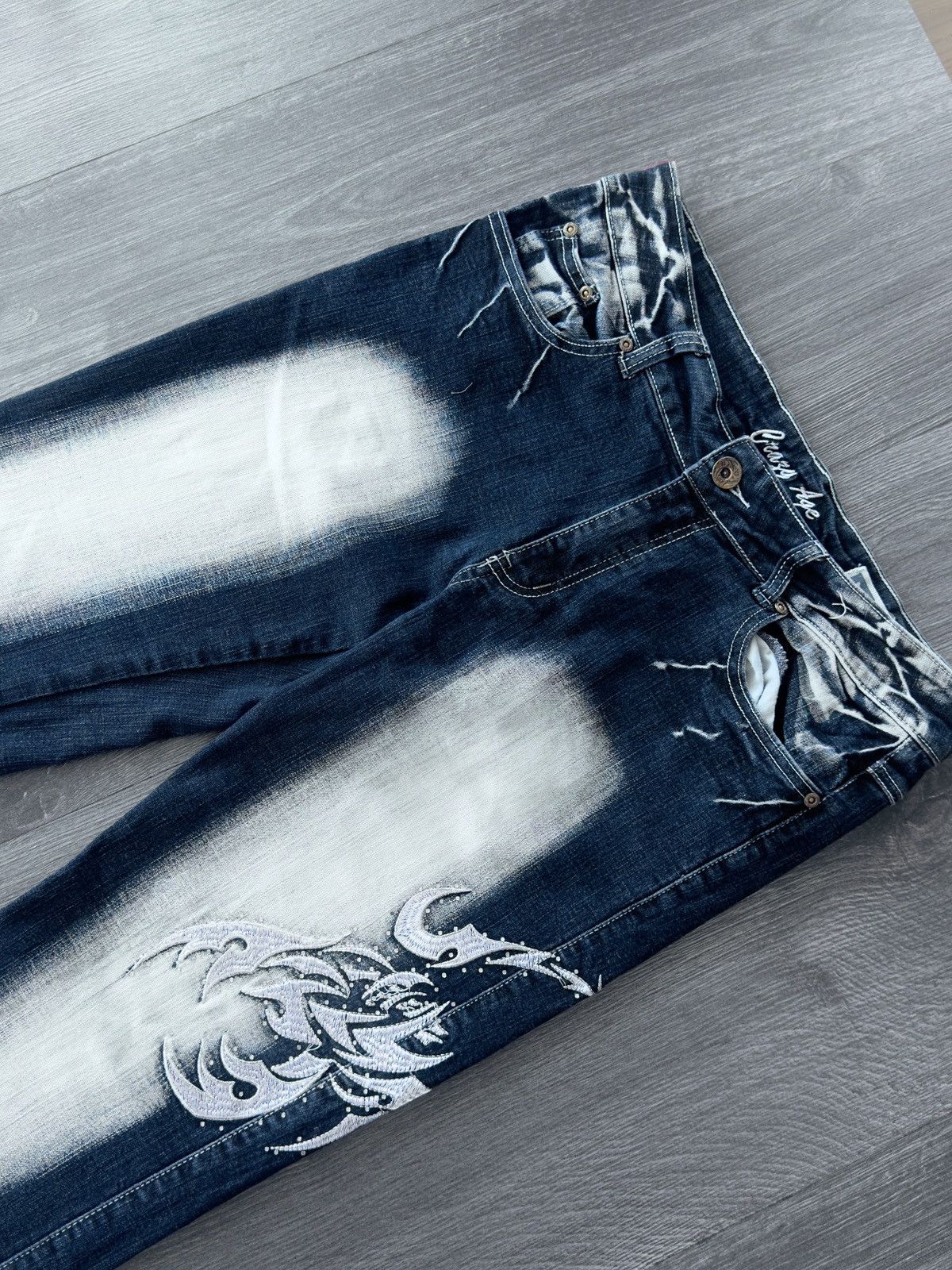 Japanese Brand Y2K Vintage Crazy Age Graphic Flared Jean Size 32" / US 10 / IT 46 - 2 Thumbnail