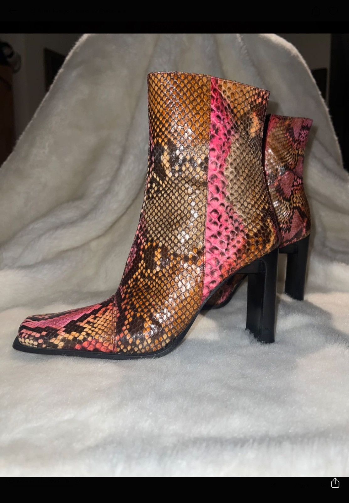 Le Silla Genuine Snake Skin Square Front Le Silla Boots Size US 7 / IT 37 - 4 Thumbnail