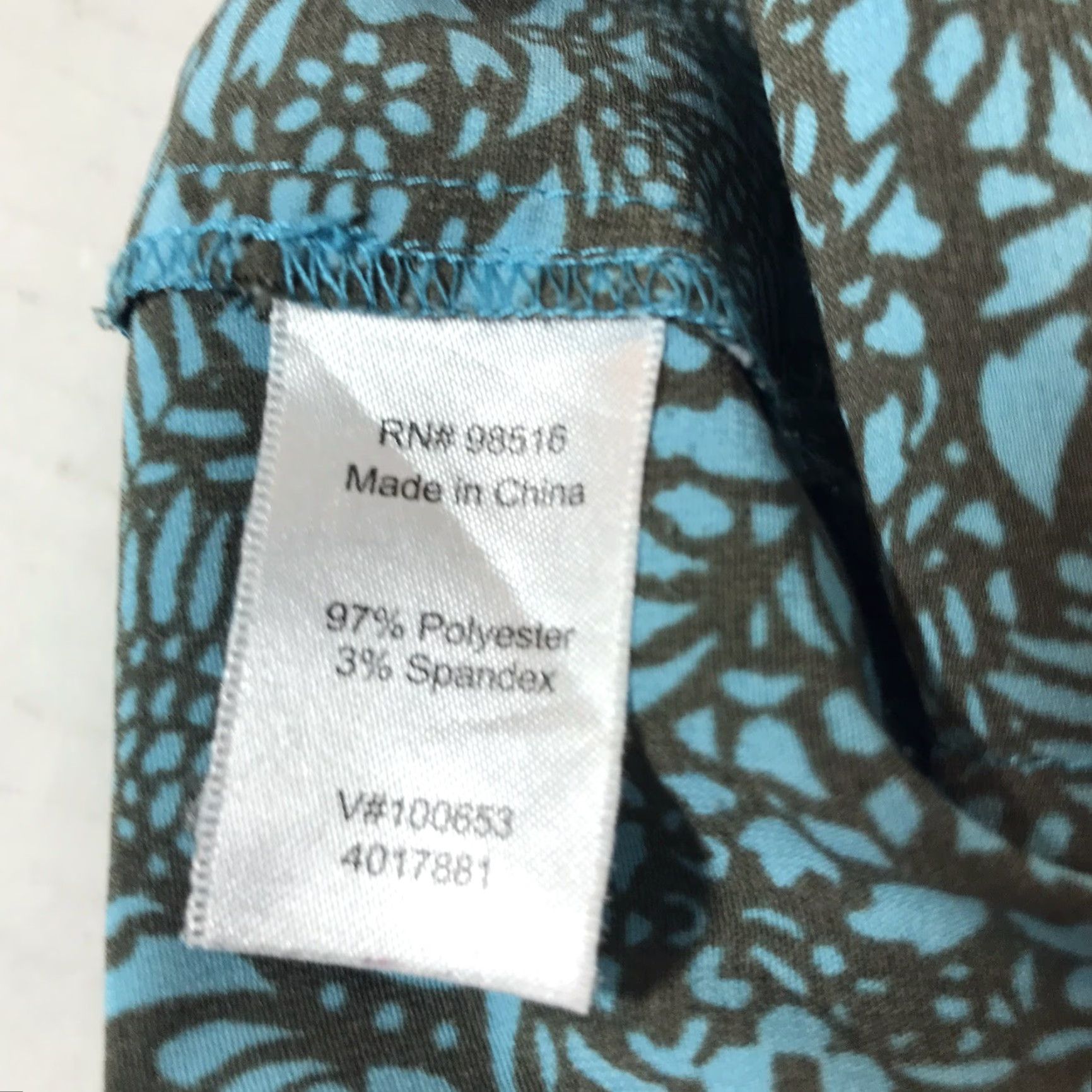 Coldwater Creek Coldwater Creek Teal/Brown Floral Geometric Drawstring Pants Womens Size S/8 Ankle Casual Lightweight Size 28" / US 6 / IT 42 - 5 Thumbnail