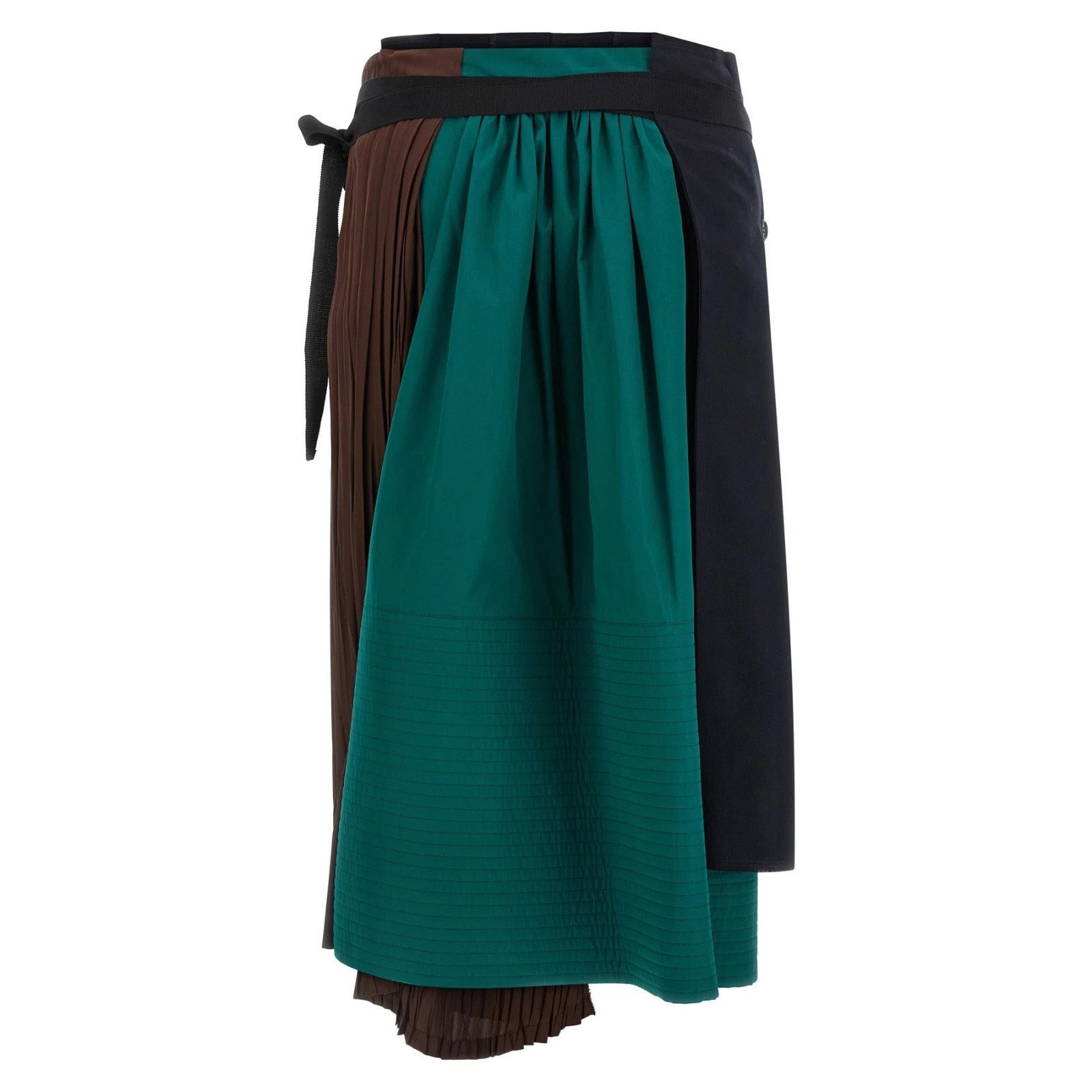 Prada PRADA Patchwork Blue Poplin Skirt New And Authentic (Women's Size 28" / US 6 / IT 42 - 2 Thumbnail
