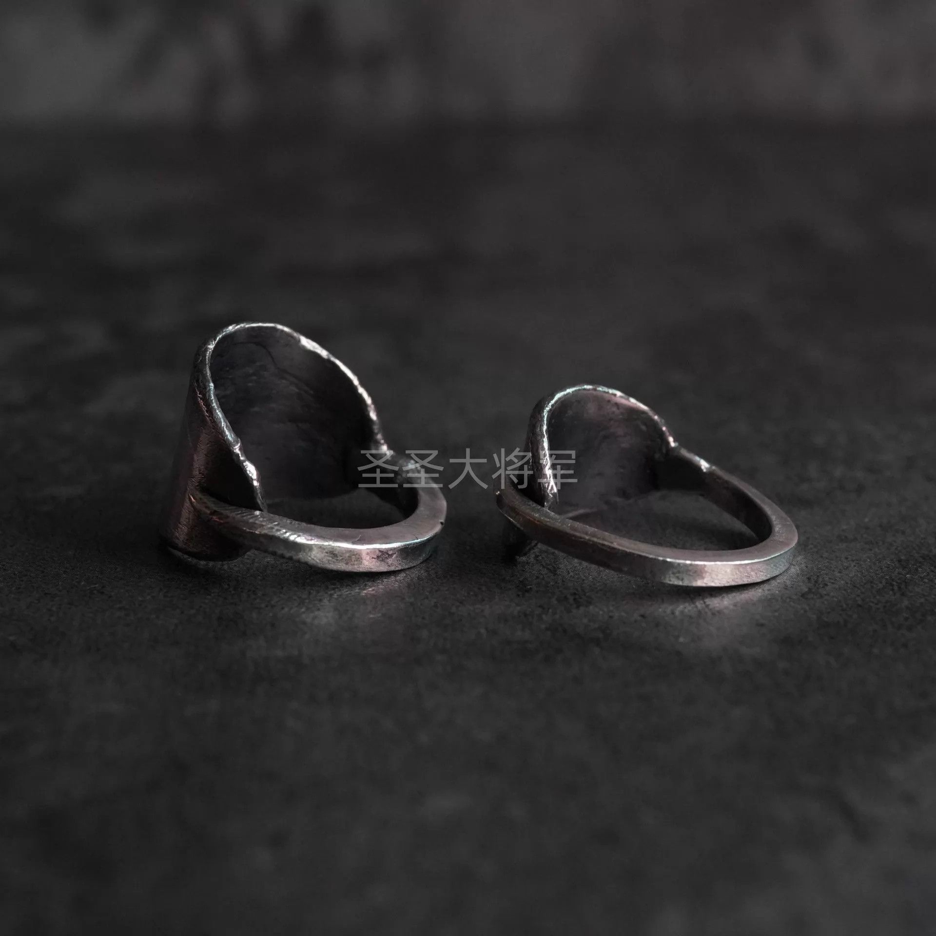 DETAJ Detaj Brushed Silver Antique Ring 14-20mm/12-18mm Size ONE SIZE - 4 Thumbnail
