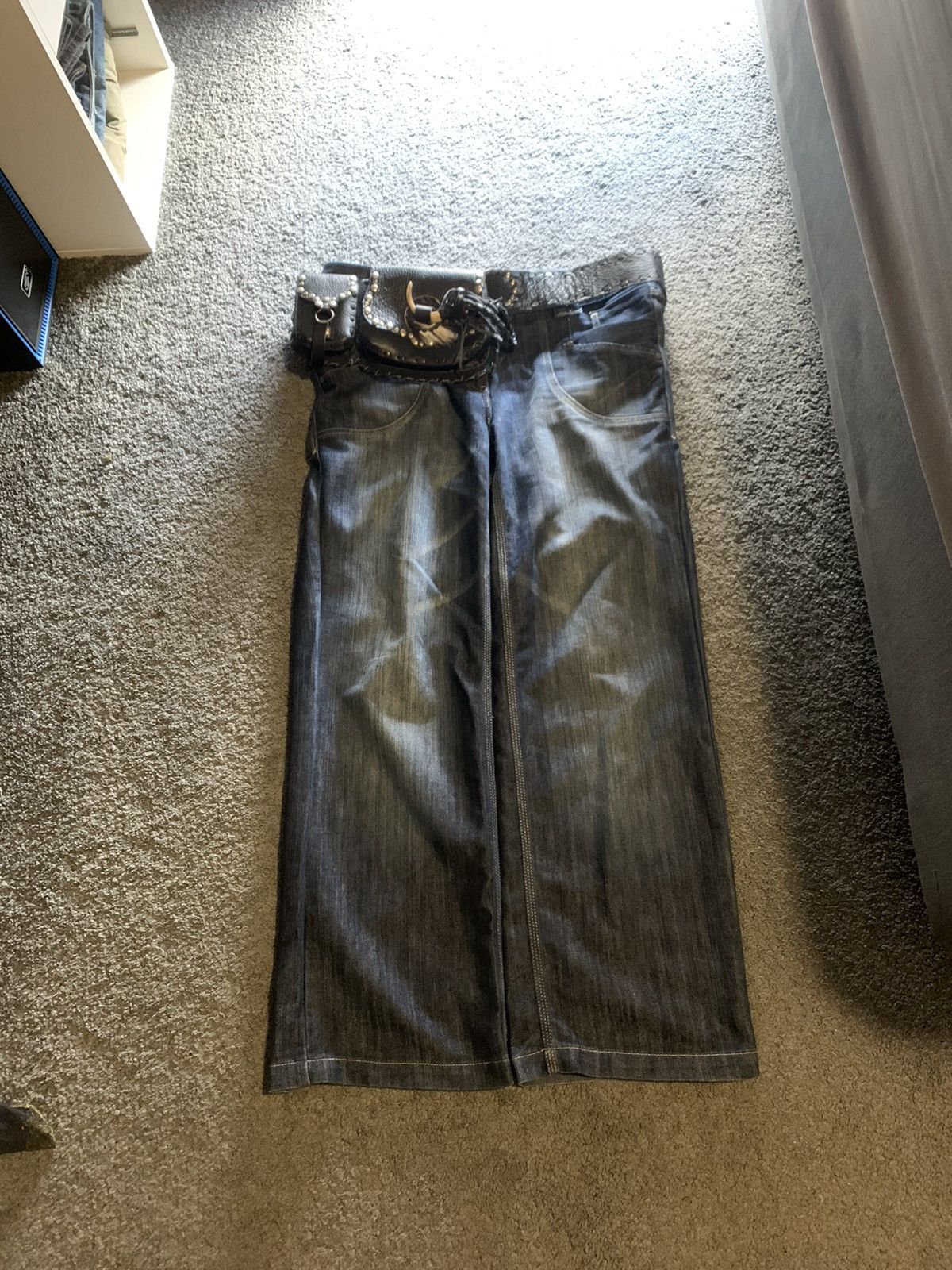 image of Jnco Mallgoth Rocawear Denim in Dark Blue, Men's (Size 34)