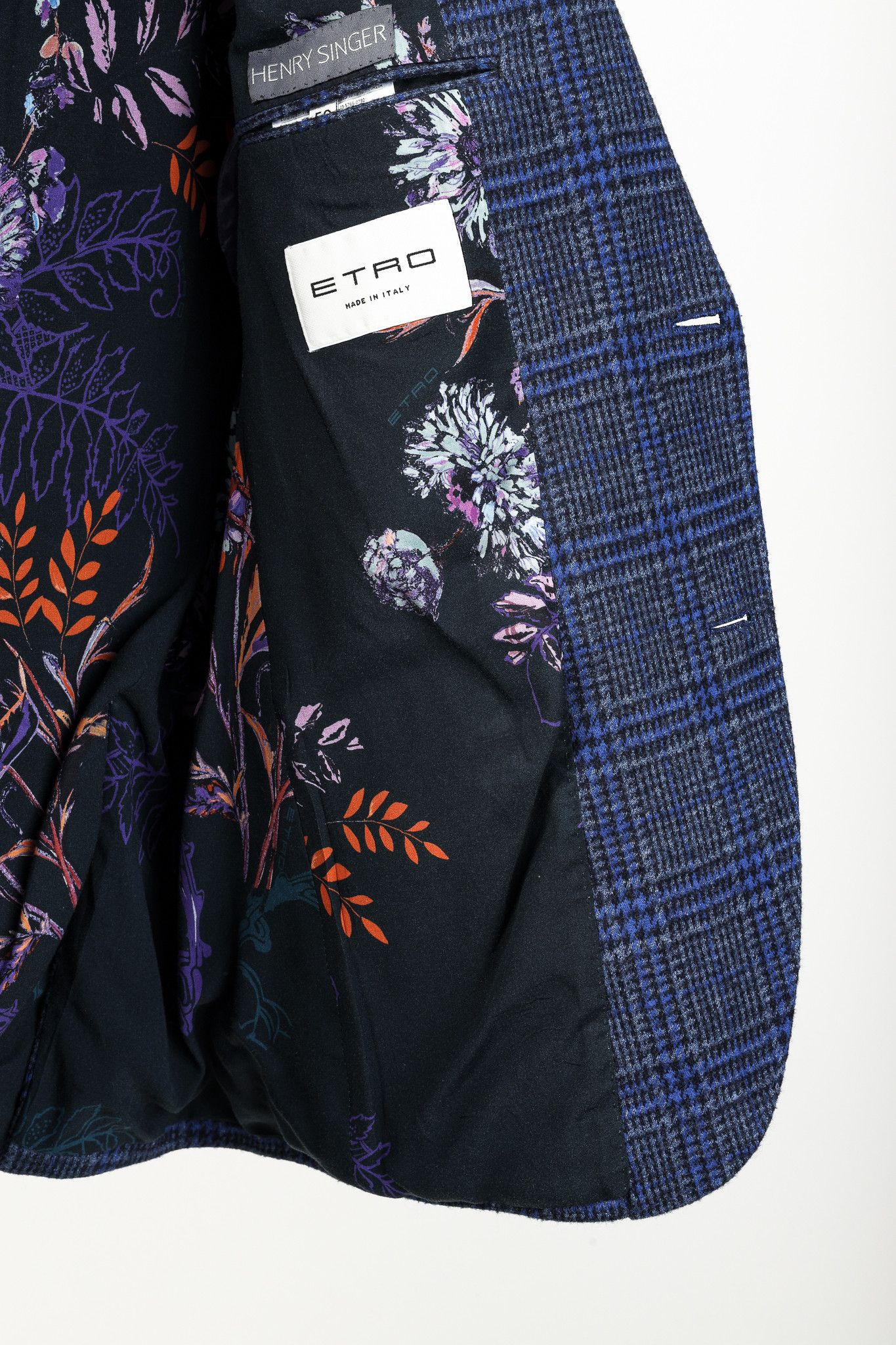 Etro Etro Blue Plaid Cotton-Wool Blend Single-Breast Blazer Size 42R - 7 Thumbnail