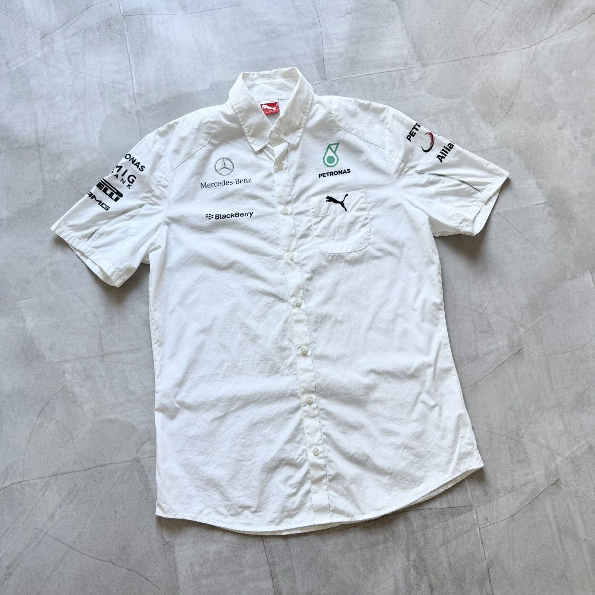 Formula 1 Puma Mercedes AMG Toto Wolf Formula 1 Racing Botton Up Shirt Size US L / EU 52-54 / 3 - 1 Thumbnail