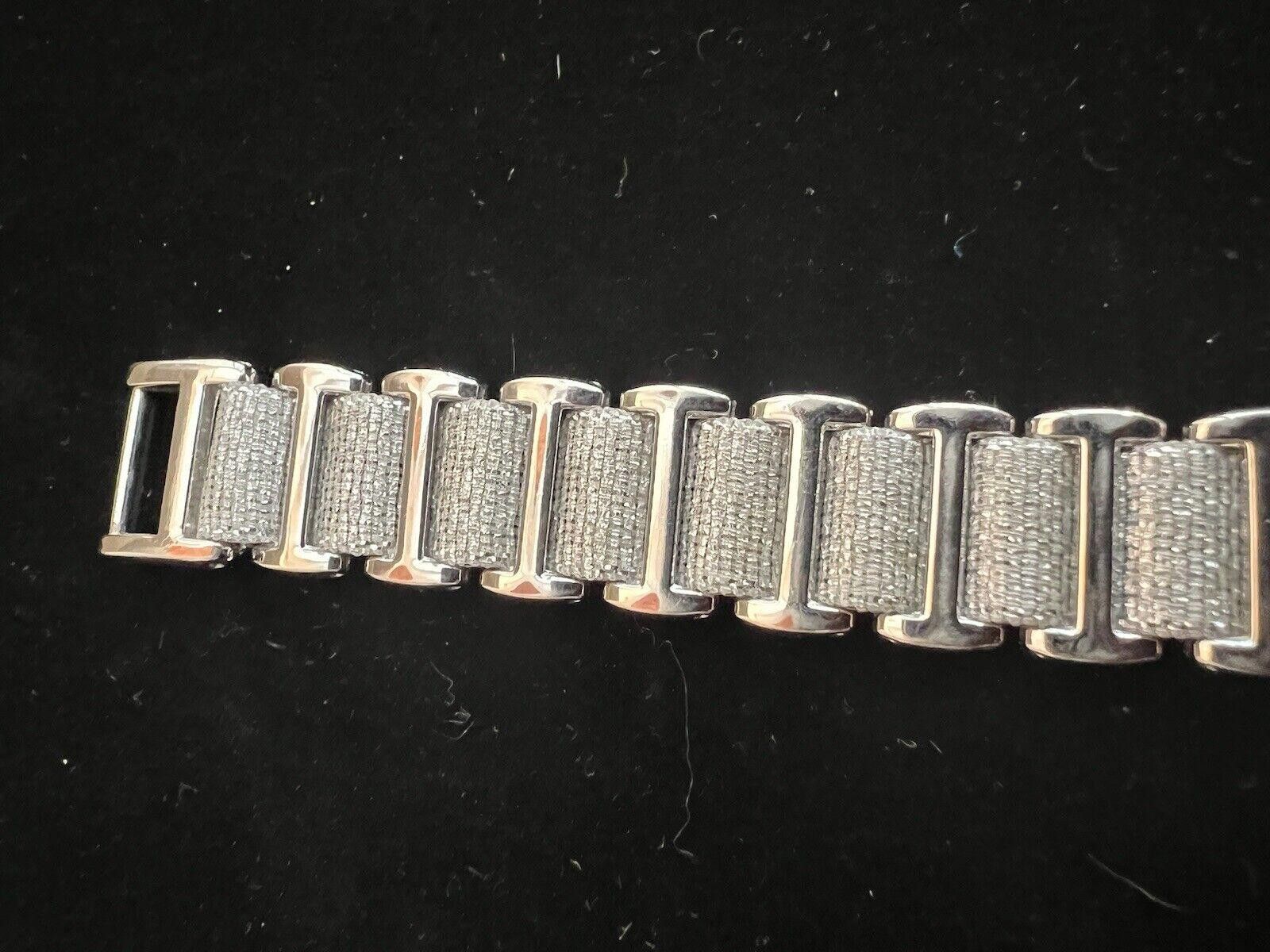 Designer Liz Claiborne Silver Tone Watch MOP Rhinestones New Battery Size ONE SIZE - 3 Thumbnail
