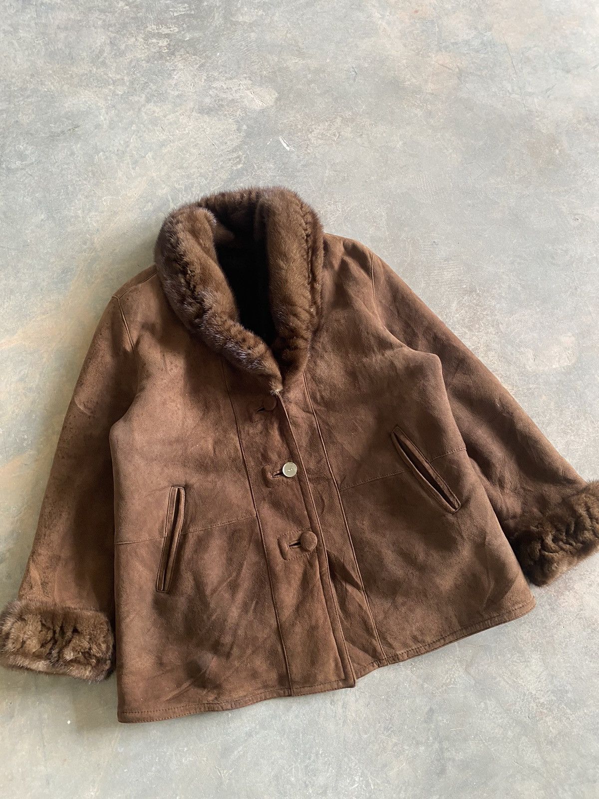 Vintage HIVERREINE SHEEPSKIN LEATHER JACKET FOX FUR INNER PUNK LGB Size US M / EU 48-50 / 2 - 2 Thumbnail