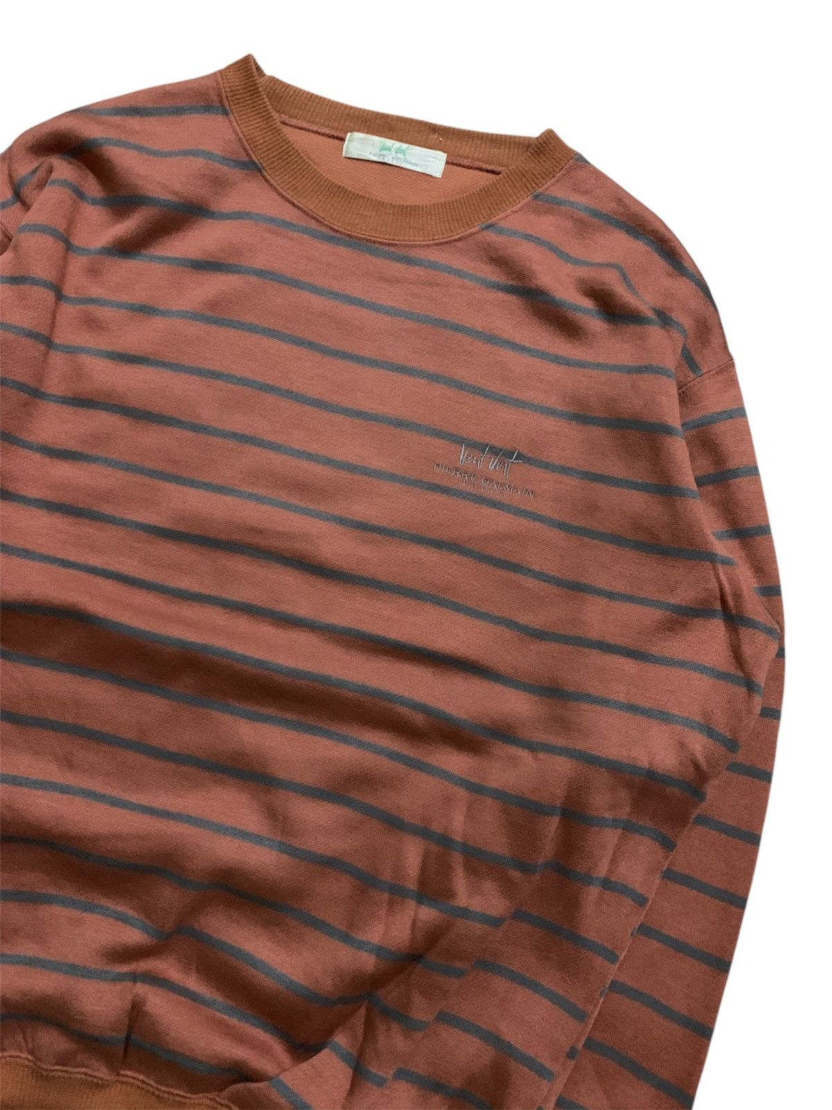 Japanese Brand × Pierre Balmain Vtg Japanese Pierre Balmain Stripe Sweatshirt Size US L / EU 52-54 / 3 - 2 Thumbnail