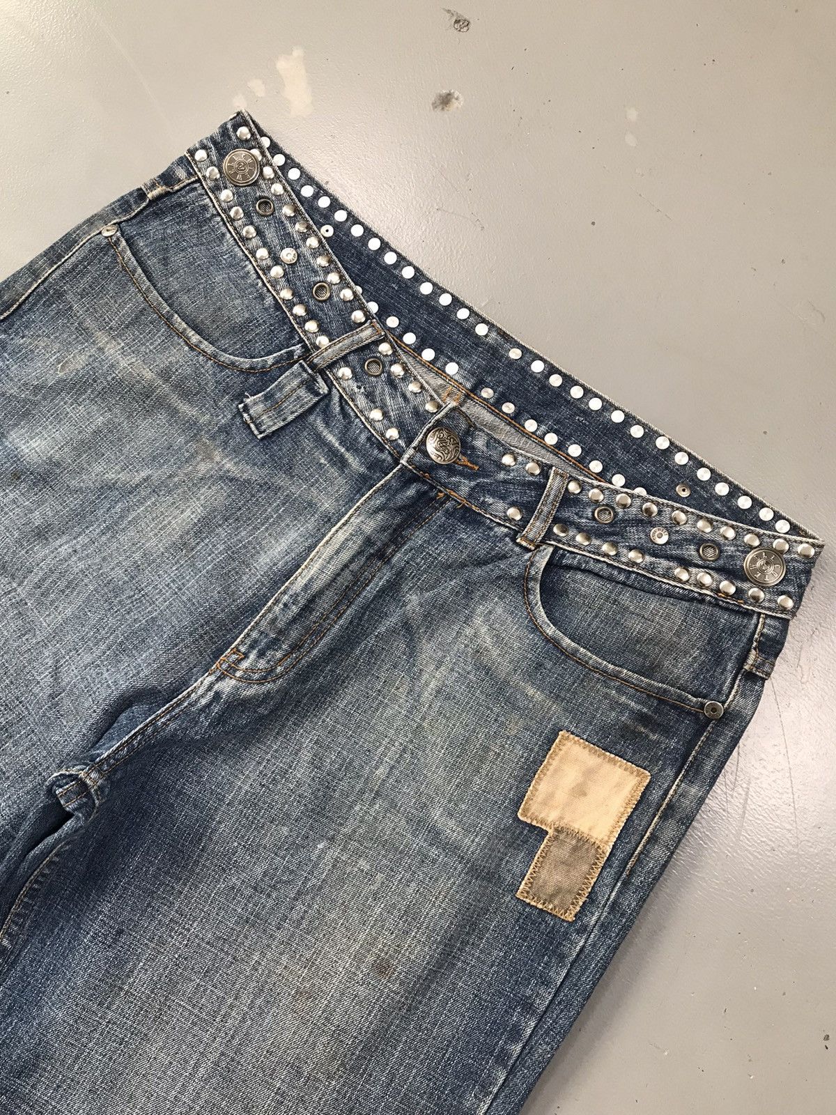 JNCO × Southpole × Vintage Vintage cute well SpellOut studs baggy fit denim Size US 40 / EU 56 - 4 Thumbnail