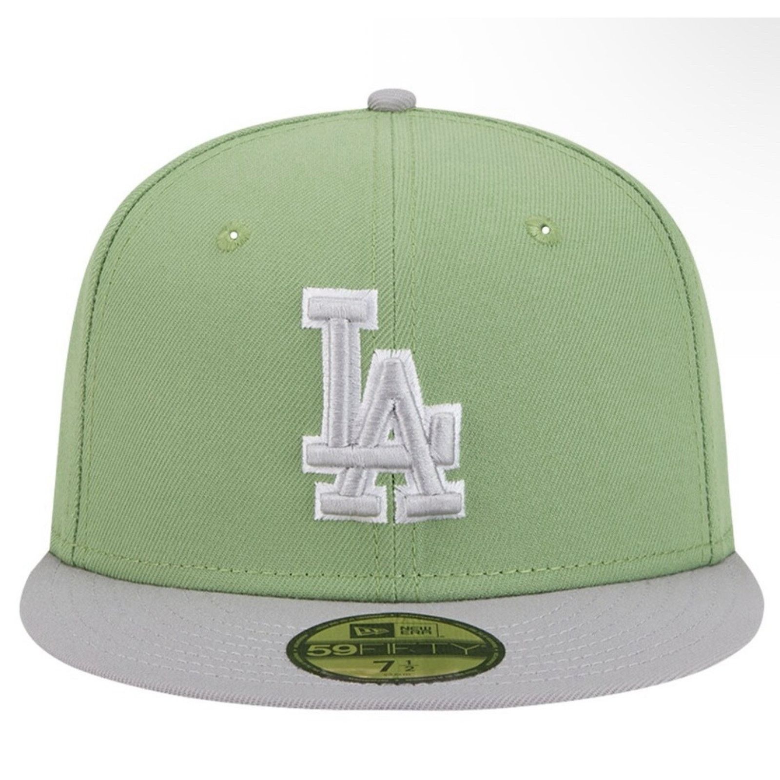 New Era LA Dodgers New Era 59FIFTY Fitted Hat Green Gray 7 3/4 MLB Size 34 - 3 Thumbnail